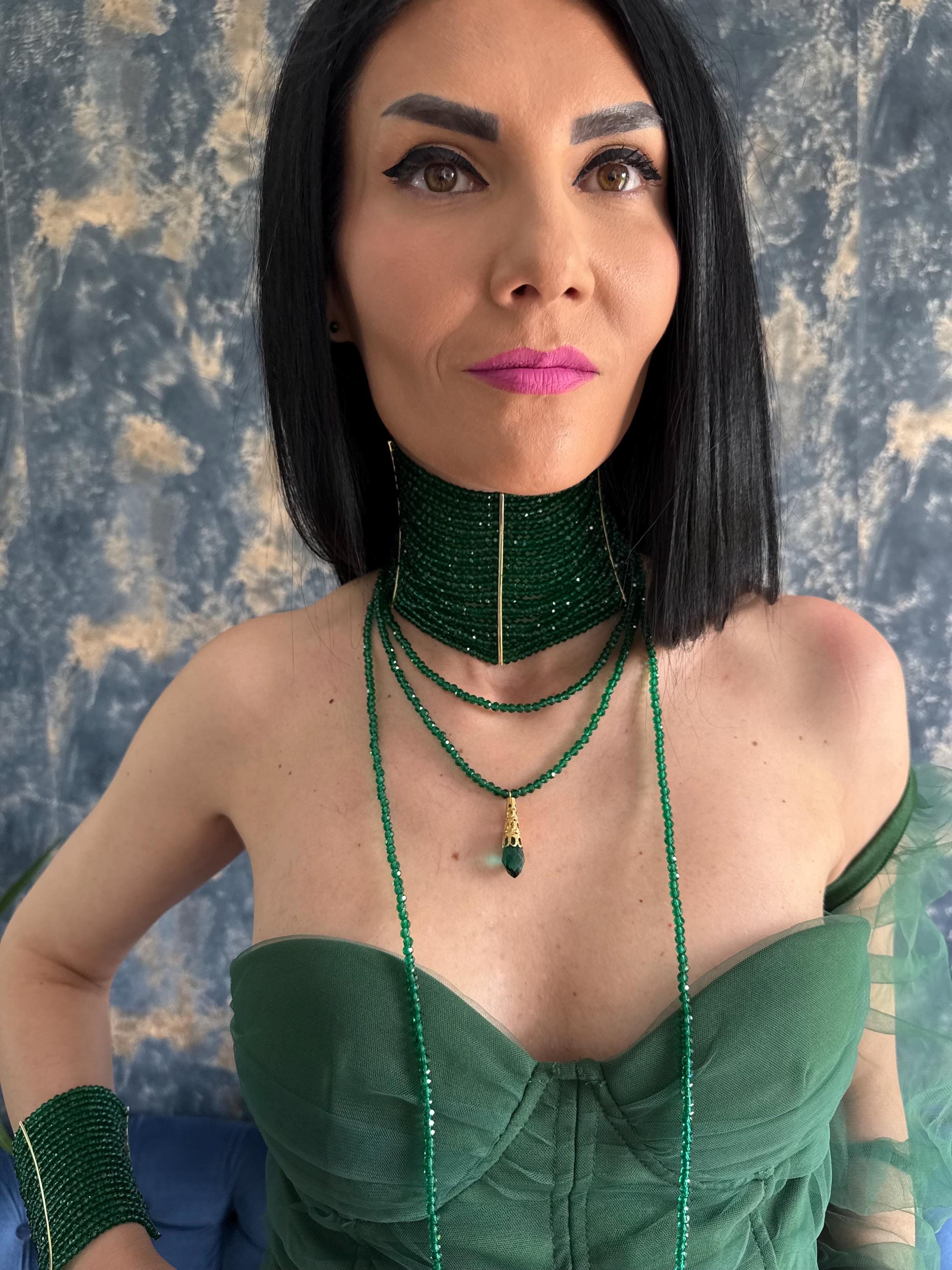 fashion lover gift, cocktail party wear, formal event accessory, evening outfit idea, maximalist style, dark academia look, night out attire, bold neck piece, women's occasion wear, holiday party outfit, luxe boho aesthetic, gala dinner look, dramatic fashion gift