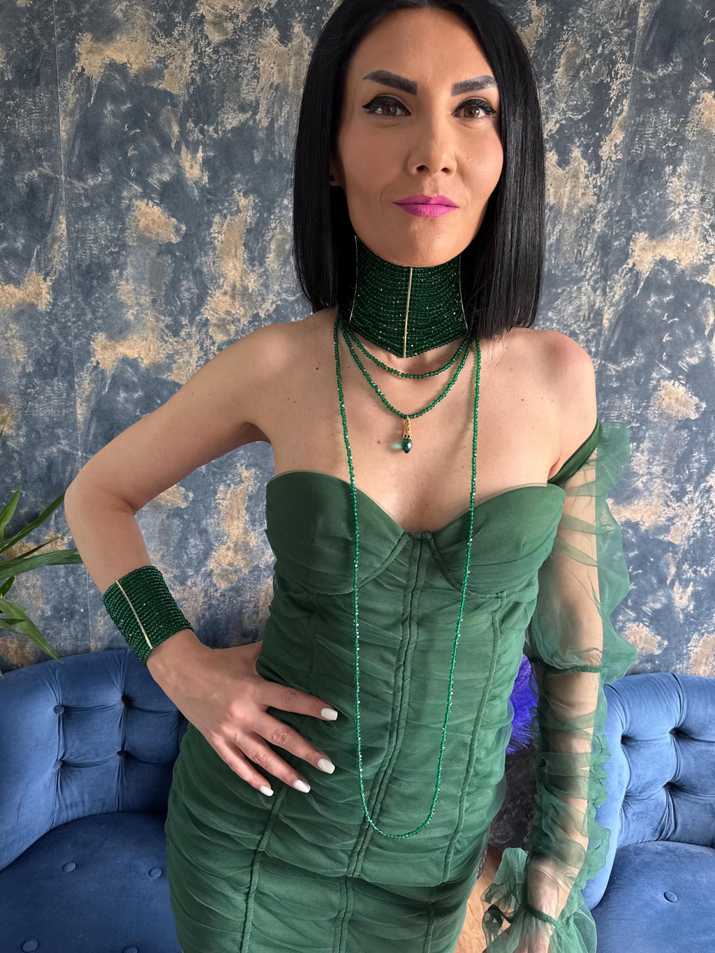 fashion lover gift, cocktail party wear, formal event accessory, evening outfit idea, maximalist style, dark academia look, night out attire, bold neck piece, women's occasion wear, holiday party outfit, luxe boho aesthetic, gala dinner look, dramatic fashion gift