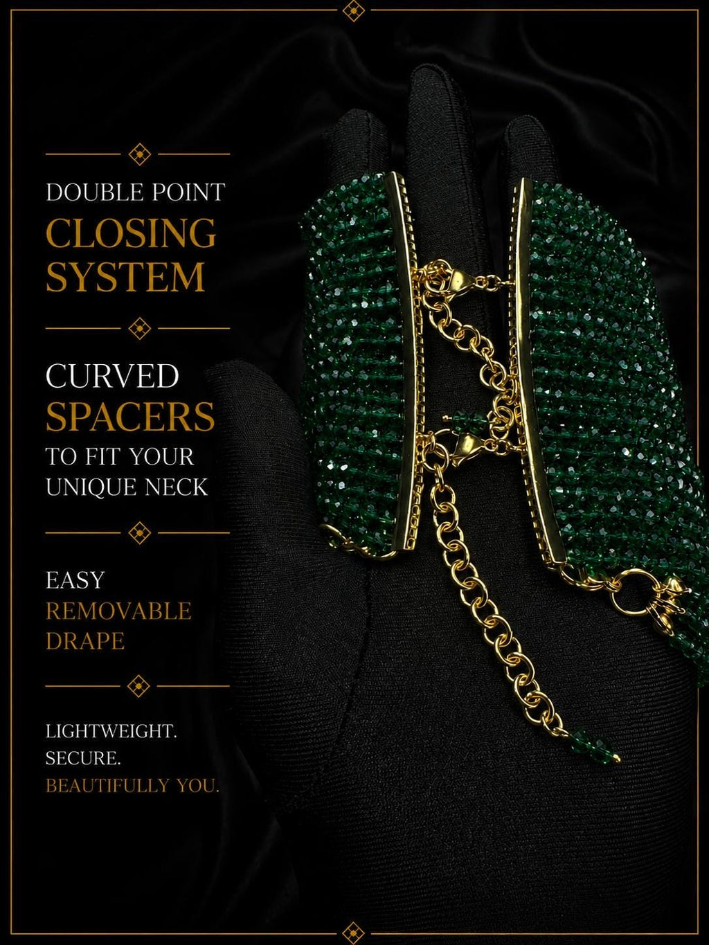 Emerald Green Choker – Bold Statement Dramatic Evening Jewelry
