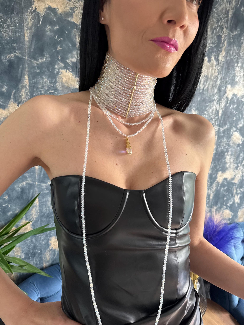 Wide Crystal Choker Necklace, AB Rhinestone Collar Necklace, Bridal Choker, Wedding Jewelry, Statement Crystal Necklace, Gold or Platinum Plated Gift for Her Crystal AB Choker Necklace, Sparkling Wide Collar Choker, Statement Rhinestone Necklace, Gold Plated Crystal Jewelry, Bachelorette Prom Party Glam Gift Handmade AB Crystal Choker, Iridescent Beaded Collar Necklace, Luxury Rhinestone Choker, Platinum or Gold Plated, Bridal Wedding Evening Jewelry for Women AB Crystal Collar Necklace