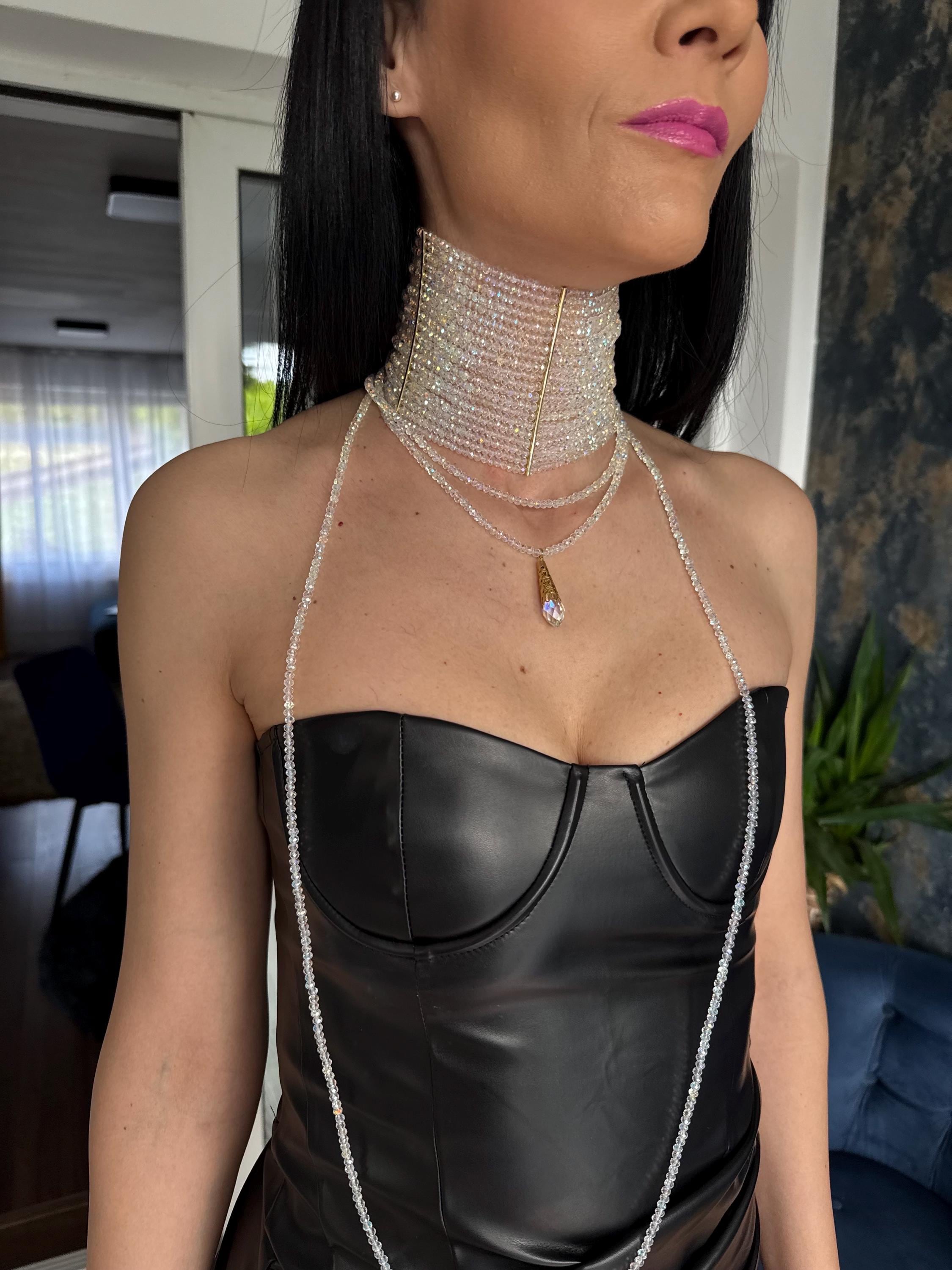 crystal choker necklace statement choker necklace luxury choker necklace wide collar necklace sparkly choker glam statement necklace rhinestone style choker bold fashion necklace evening jewellery luxury statement jewellery collar choker necklace silver crystal choker gold crystal choker handmade statement necklace dramatic fashion jewellery
red carpet jewellery couture inspired jewellery glamorous necklace clubwear jewellery party statement necklace