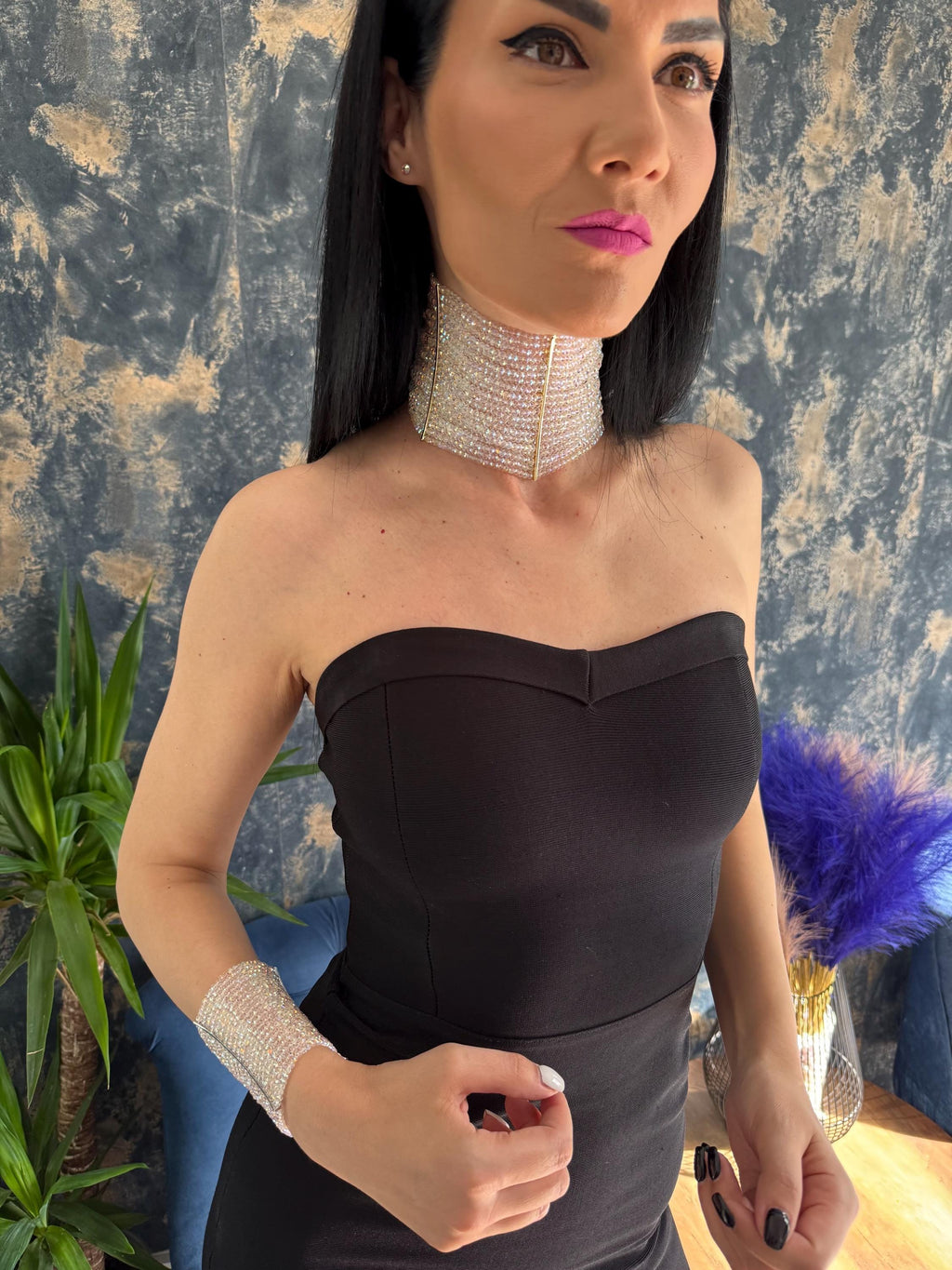 Wide Crystal Choker Necklace, AB Rhinestone Collar Necklace, Bridal Choker, Wedding Jewelry, Statement Crystal Necklace, Gold or Platinum Plated Gift for Her Crystal AB Choker Necklace, Sparkling Wide Collar Choker, Statement Rhinestone Necklace, Gold Plated Crystal Jewelry, Bachelorette Prom Party Glam Gift Handmade AB Crystal Choker, Iridescent Beaded Collar Necklace, Luxury Rhinestone Choker, Platinum or Gold Plated, Bridal Wedding Evening Jewelry for Women AB Crystal Collar Necklace