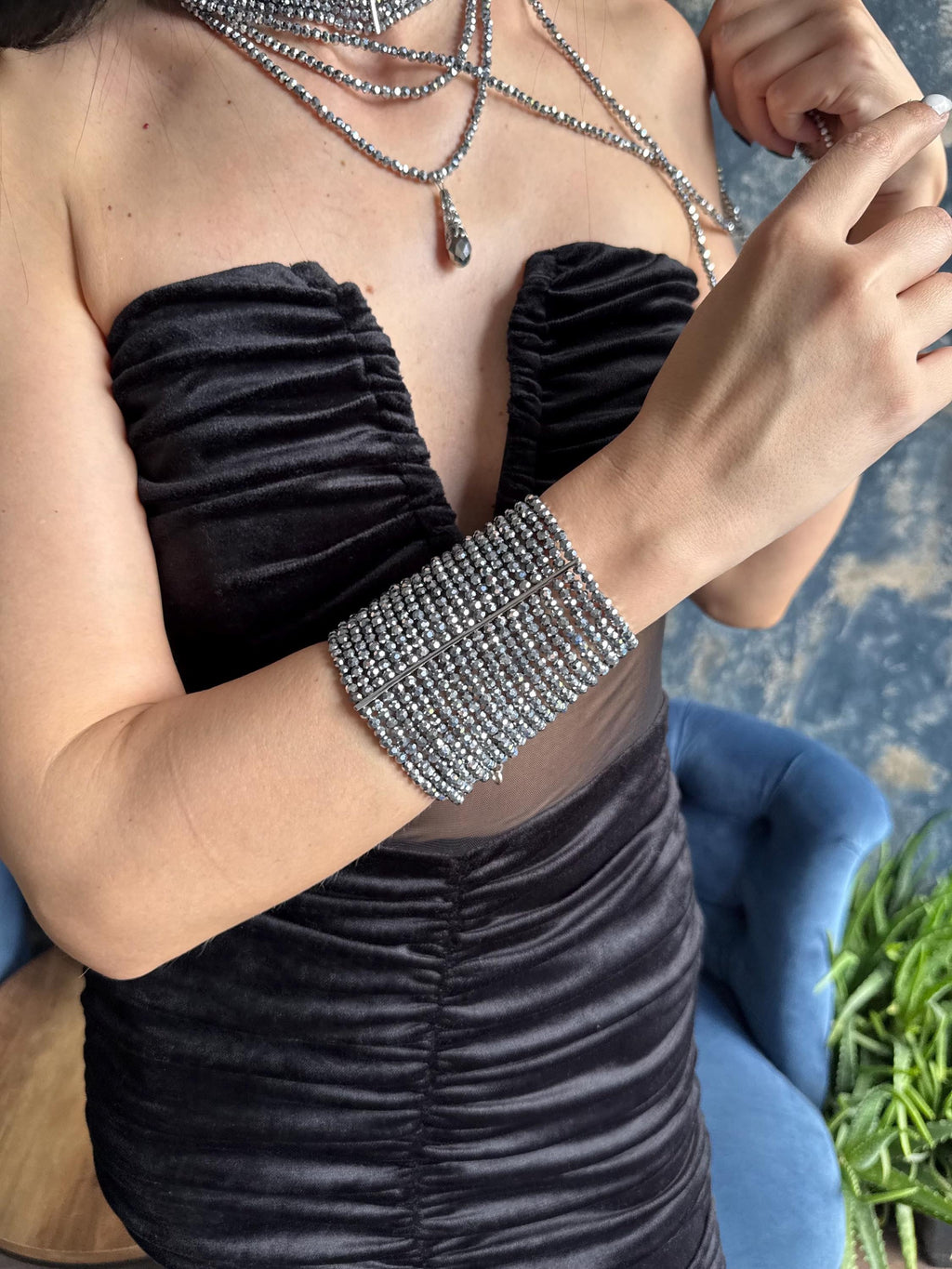 Silver Statement Cuff Bracelet Wide Beaded Bracelet Crystal Glass Bracelet Platinum Plated Bracelet Prom Jewellery Evening Bracelet
Wide Silver Bracelet Multi Strand Beaded Cuff Sparkly Crystal Bracelet Glamorous Statement Jewellery, Wedding Guest Bracelet
Silver Faceted Bead Bracelet Chunky Statement Bracelet Platinum Plated Cuff Bridal Bracelet Pageant Jewellery Luxury Silver Bracelet Wide Crystal Cuff Bracelet Formal Event Jewellery Prom Bracelet Sparkly Wrist Cuff