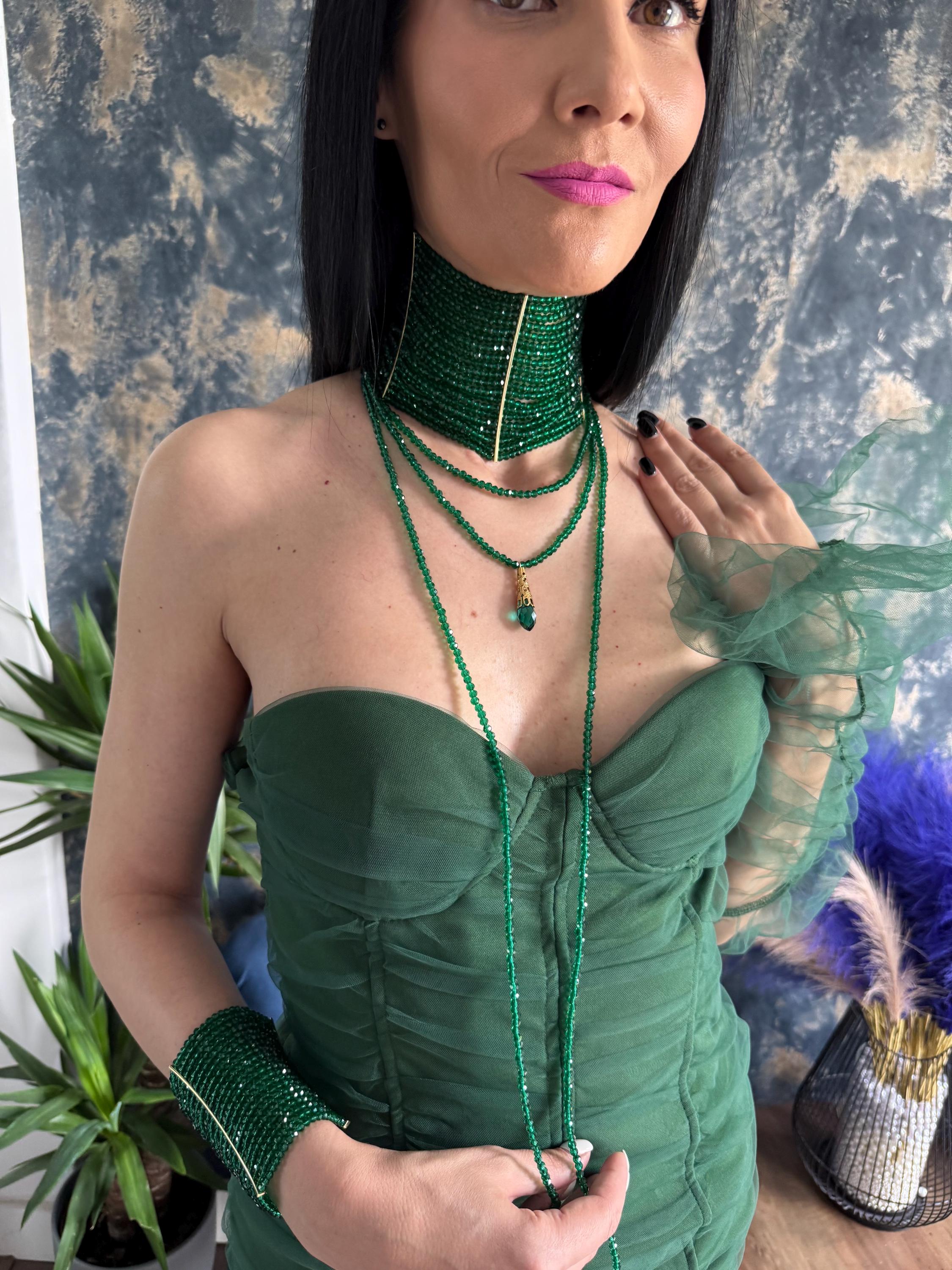 Emerald Green Choker Green Statement Necklace Beaded Choker Necklace Green Collar Necklace Statement Choker Luxury Choker Necklace Handmade Choker Emerald Necklace Glass faceted Bead Choker
Dramatic Necklace Emerald Green Statement Choker Luxury Green Collar Necklace Handmade Emerald Choker Green Evening Jewellery
Editorial Fashion Necklace Gothic Glam Choker Festival Statement Necklace Maximalist Jewellery Green Glass Bead Necklace Unique Gift For Her