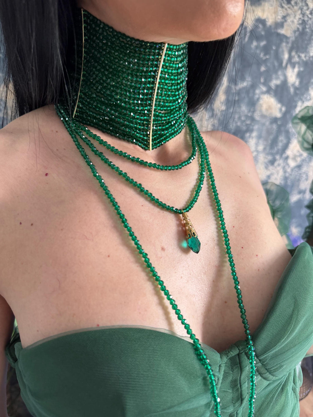 fashion lover gift, cocktail party wear, formal event accessory, evening outfit idea, maximalist style, dark academia look, night out attire, bold neck piece, women's occasion wear, holiday party outfit, luxe boho aesthetic, gala dinner look, dramatic fashion gift