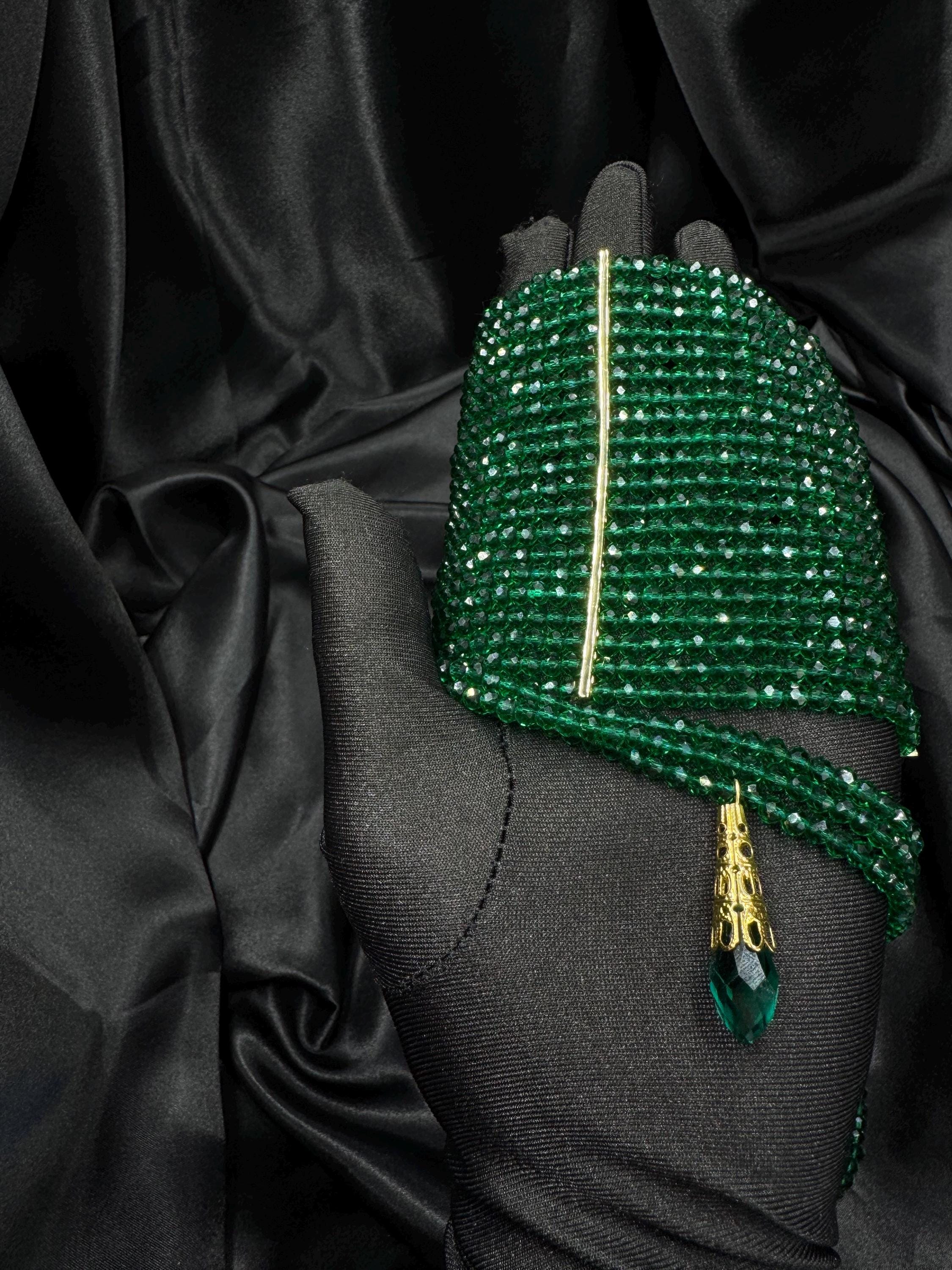 Emerald Green Choker – Bold Statement Dramatic Evening Jewelry