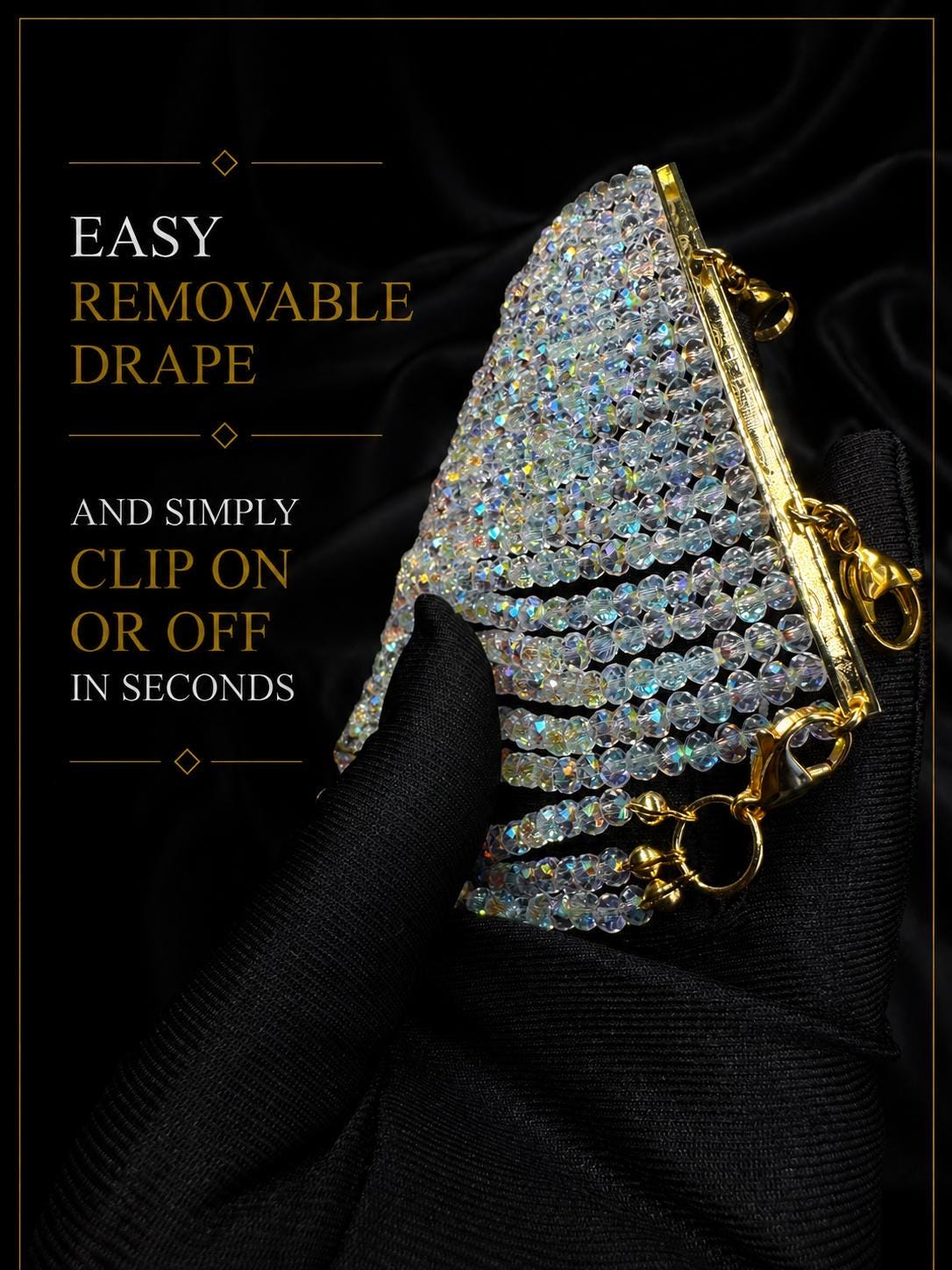Sparkly Choker Necklace – Wide AB Iridescent Statement Jewelry