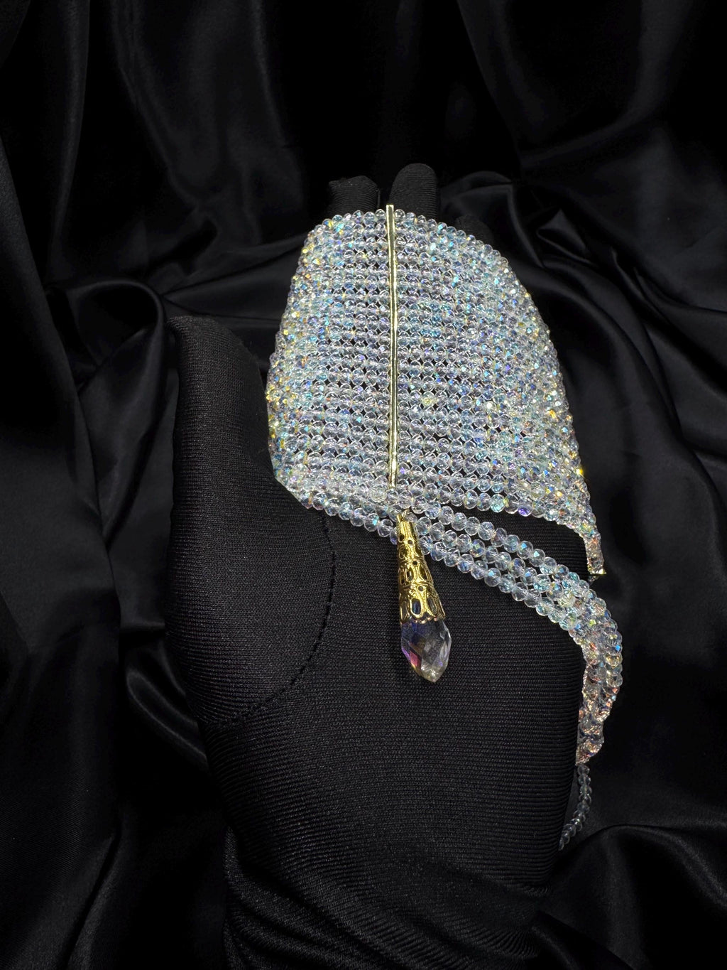 Sparkly Choker Necklace – Wide AB Iridescent Statement Jewelry