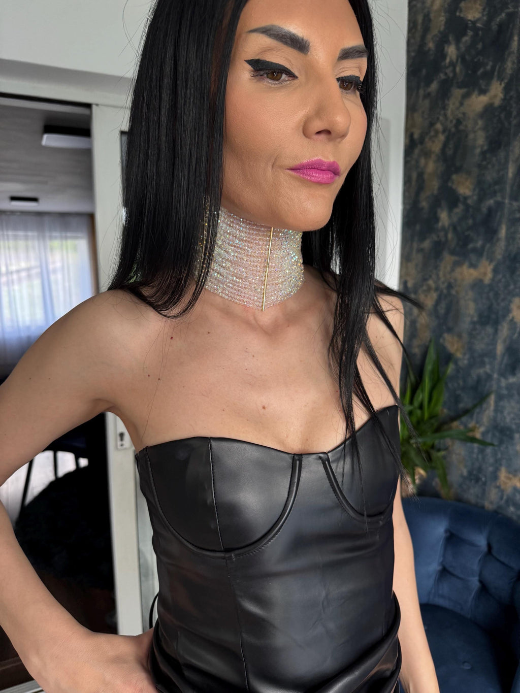 maximalist jewellery, aurora borealis beads, glass bead collar, bold neck accessory, wide beaded neck, evening party wear, bachelorette outfit, prom accessories, wedding guest look, bridal shower gift, cocktail attire, glam occasion wear, handmade uk jewellery