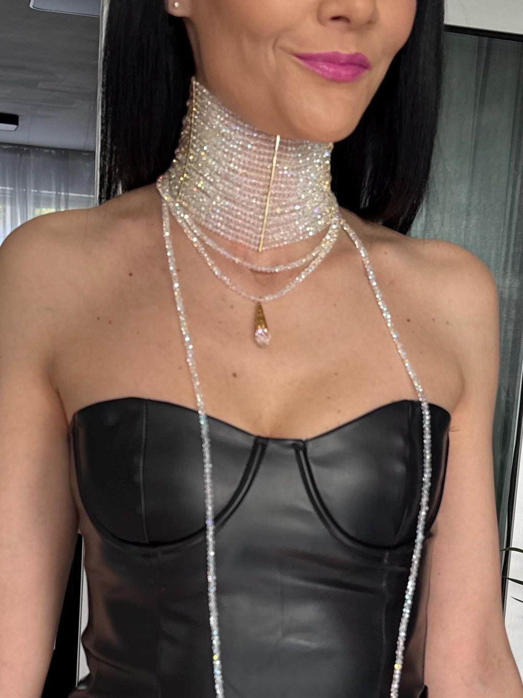 Wide Crystal Choker Necklace, AB Rhinestone Collar Necklace, Bridal Choker, Wedding Jewelry, Statement Crystal Necklace, Gold or Platinum Plated Gift for Her Crystal AB Choker Necklace, Sparkling Wide Collar Choker, Statement Rhinestone Necklace, Gold Plated Crystal Jewelry, Bachelorette Prom Party Glam Gift Handmade AB Crystal Choker, Iridescent Beaded Collar Necklace, Luxury Rhinestone Choker, Platinum or Gold Plated, Bridal Wedding Evening Jewelry for Women AB Crystal Collar Necklace