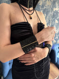 Black Beaded Cuff Bracelet Wide Statement Bracelet Multi Strand Black Glass Bead Bracelet Gold or Silver Bracelet Evening Jewelry Wide Black Bracelet Statement Cuff Bracelet Black Faceted Glass Beads Gold Plated Bracelet Gothic Glam Jewelry Gift Chunky Black Bead Bracelet Elegant Wide Bracelet Multi Row Beaded Cuff Gold Spacer Bracelet Prom Jewelry Black Statement Bracelet Layered Beaded Bracelet Luxury Evening Bracelet Goldor Platinum Plated Jewelry Wide Black Cuff Bracelet