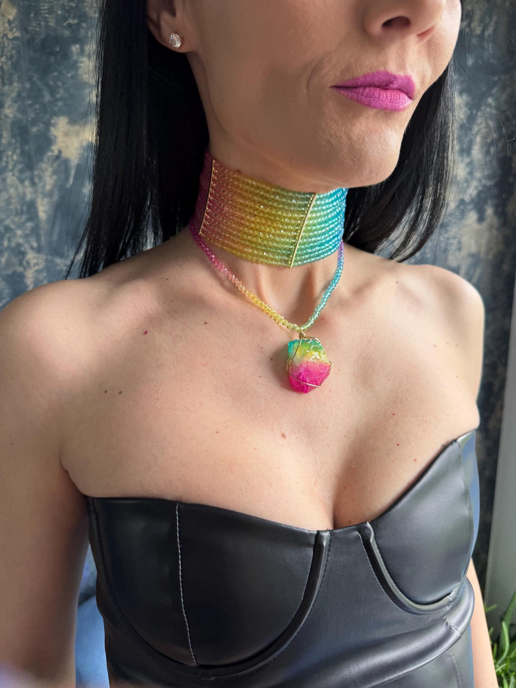 rainbow choker necklace beaded statement collar colourful choker necklace wide beaded choker gradient necklace festival jewellery women pride necklace gift jewellery maximalist necklace Y2K choker necklace colourful statement necklace Rainbow Choker Necklace Wide Beaded Choker Pride Jewellery Festival Necklace Gift for Her Rainbow Beaded Choker Necklace Gradient Colourful Statement Collar Maximalist Festival Colourful Beaded Choker Necklace Rainbow Statement Collar Y2K