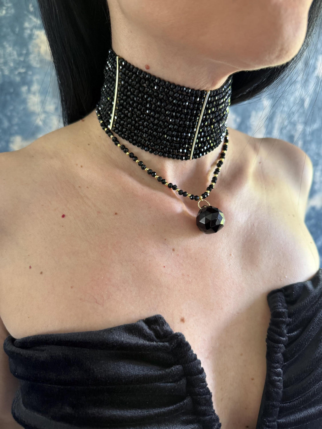 black faceted bead teardrop necklace handmade gothic pendant necklace black beaded necklace with pendant gothic gift for her black necklace dark romance jewelry black pendant black necklace gothic gift removable layering necklace black black glass bead pendant handmade Black Statement Choker Necklace Removable Drape Choker Gothic Black Beaded Necklace Teardrop Pendant Choker Victorian Jewelry Dark Glam