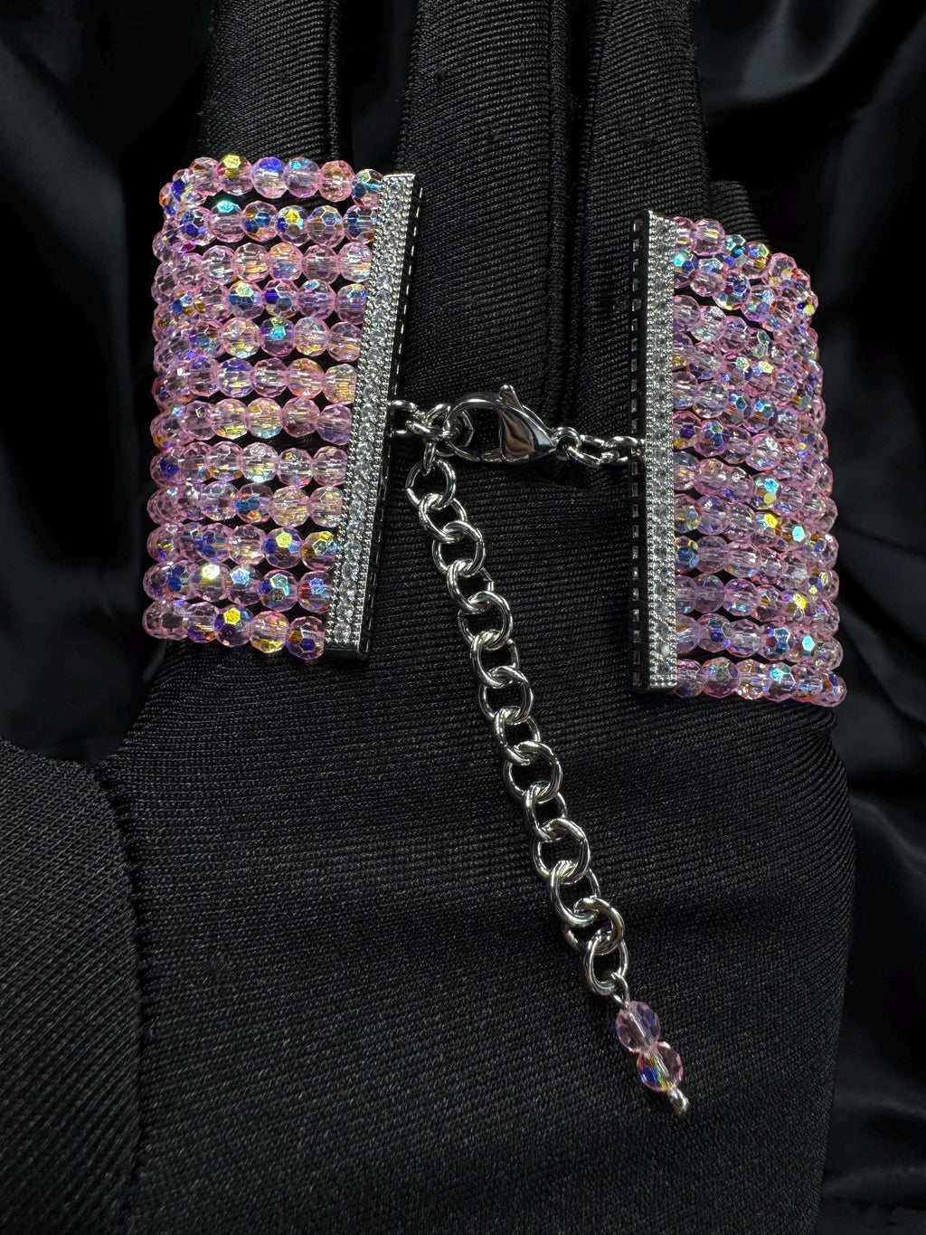 Pink Sparkly Choker Necklace Statement Barbiecore Jewelry Coquette Teardrop Pendant Prom Y2K Necklace Fashion Accessory Fairycore Gift Girl