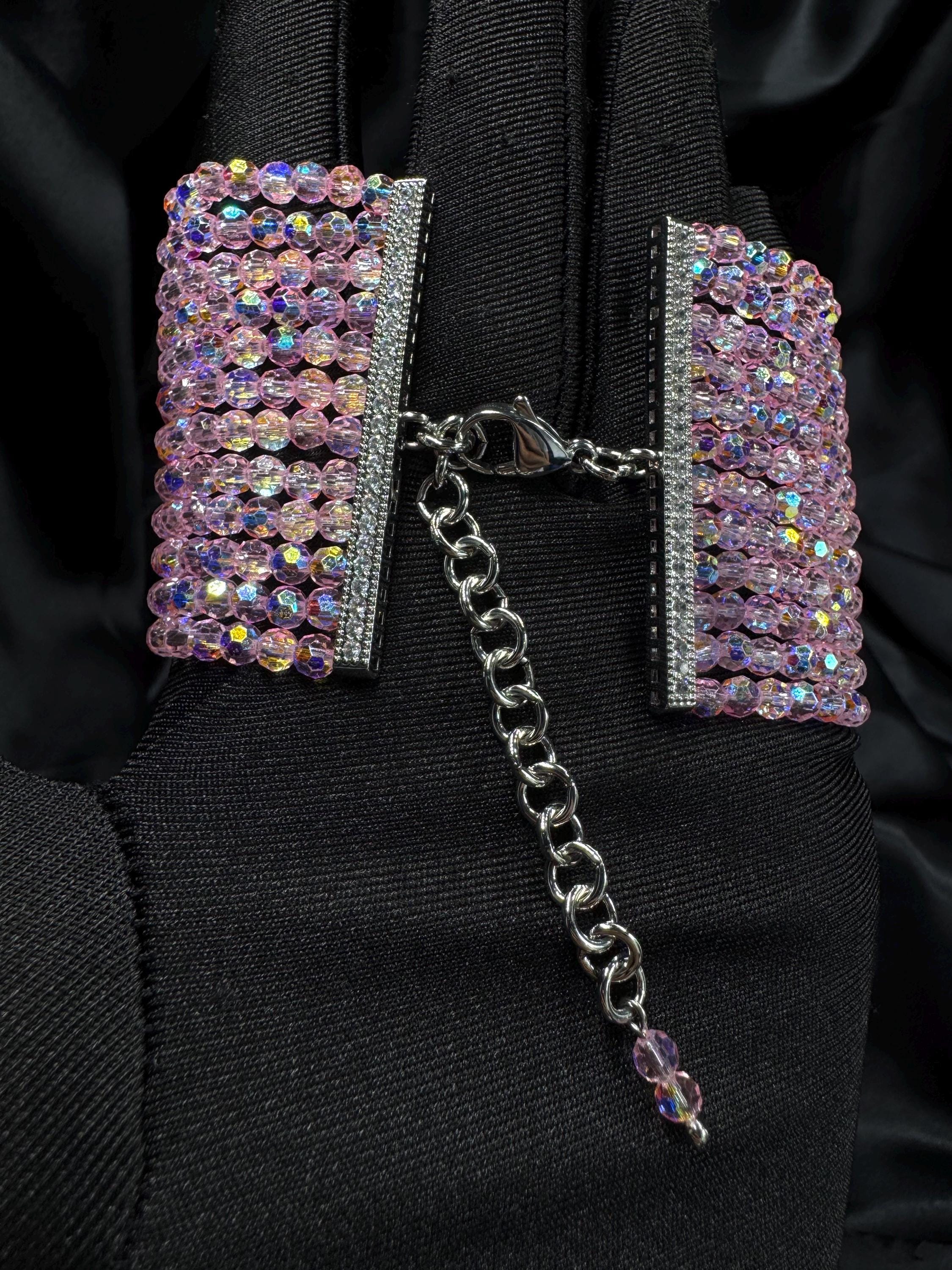 Pink Sparkly Choker Necklace Statement Barbiecore Jewelry Coquette Teardrop Pendant Prom Y2K Necklace Fashion Accessory Fairycore Gift Girl