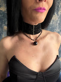 Gothic Choker Necklace Victorian Design Black Beaded Jewelry Faceted Teardrop Pendant Crystal Statement Piece Removable Layer Design Convertible Choker Style Alternative Fashion Accessory Gothic Wedding Jewelry Evening Wear Statement