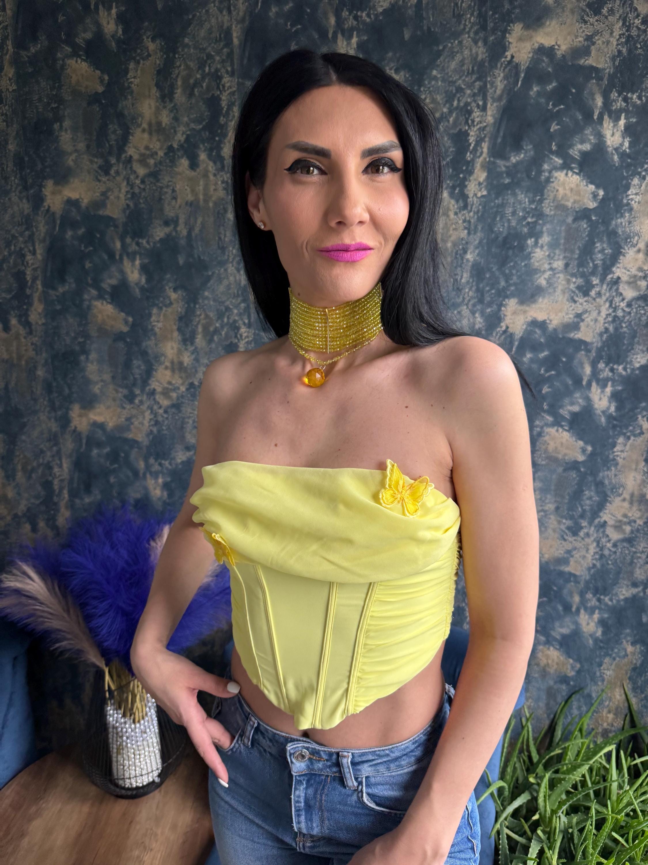 Vacation Jewelry Colourful Statement Necklace Convertible Pendant Choker Women's Fashion Gift Lemon Yellow Statement Choker Summer Beaded Necklace Bold Collar Necklace Multi Layer Choker Fashion Jewelry Festival Accessory