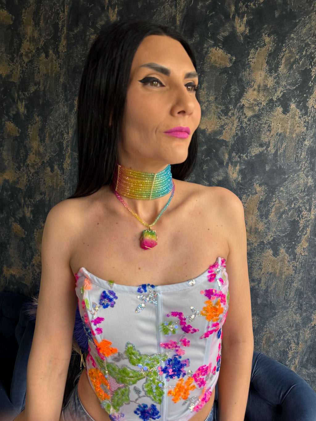 rainbow choker necklace beaded statement collar colourful choker necklace wide beaded choker gradient necklace festival jewellery women pride necklace gift jewellery maximalist necklace Y2K choker necklace colourful statement necklace Rainbow Choker Necklace Wide Beaded Choker Pride Jewellery Festival Necklace Gift for Her Rainbow Beaded Choker Necklace Gradient Colourful Statement Collar Maximalist Festival Colourful Beaded Choker Necklace Rainbow Statement Collar Y2K