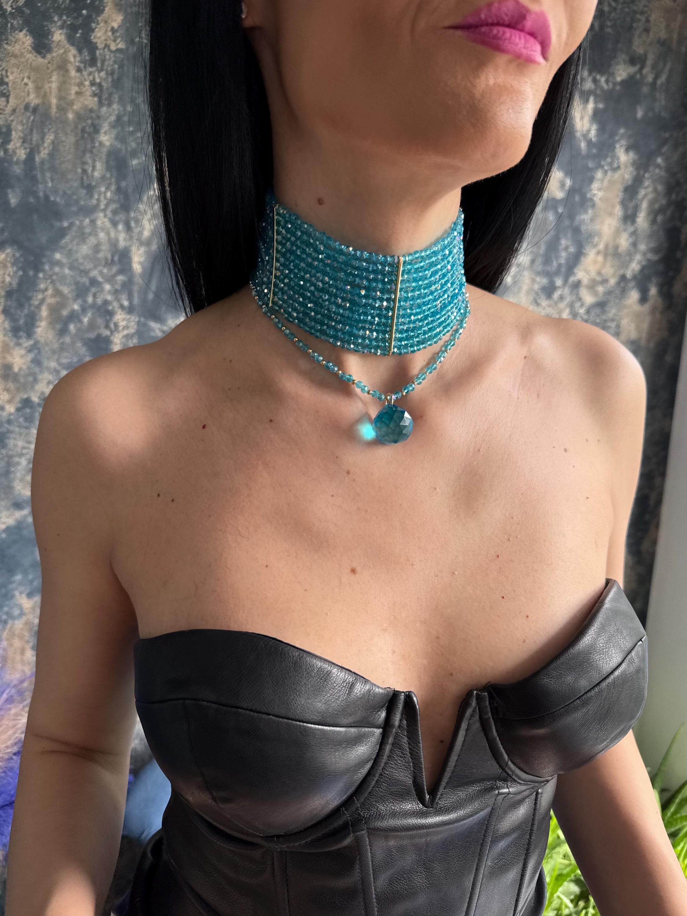 summer statement jewelry trendy vacation necklace mermaidcore necklace beach club jewelry layered choker necklace turquoise statement necklace bold summer necklace festival statement jewelry resort wear accessories colorful statement necklace vacation outfit jewelry trendy summer accessories