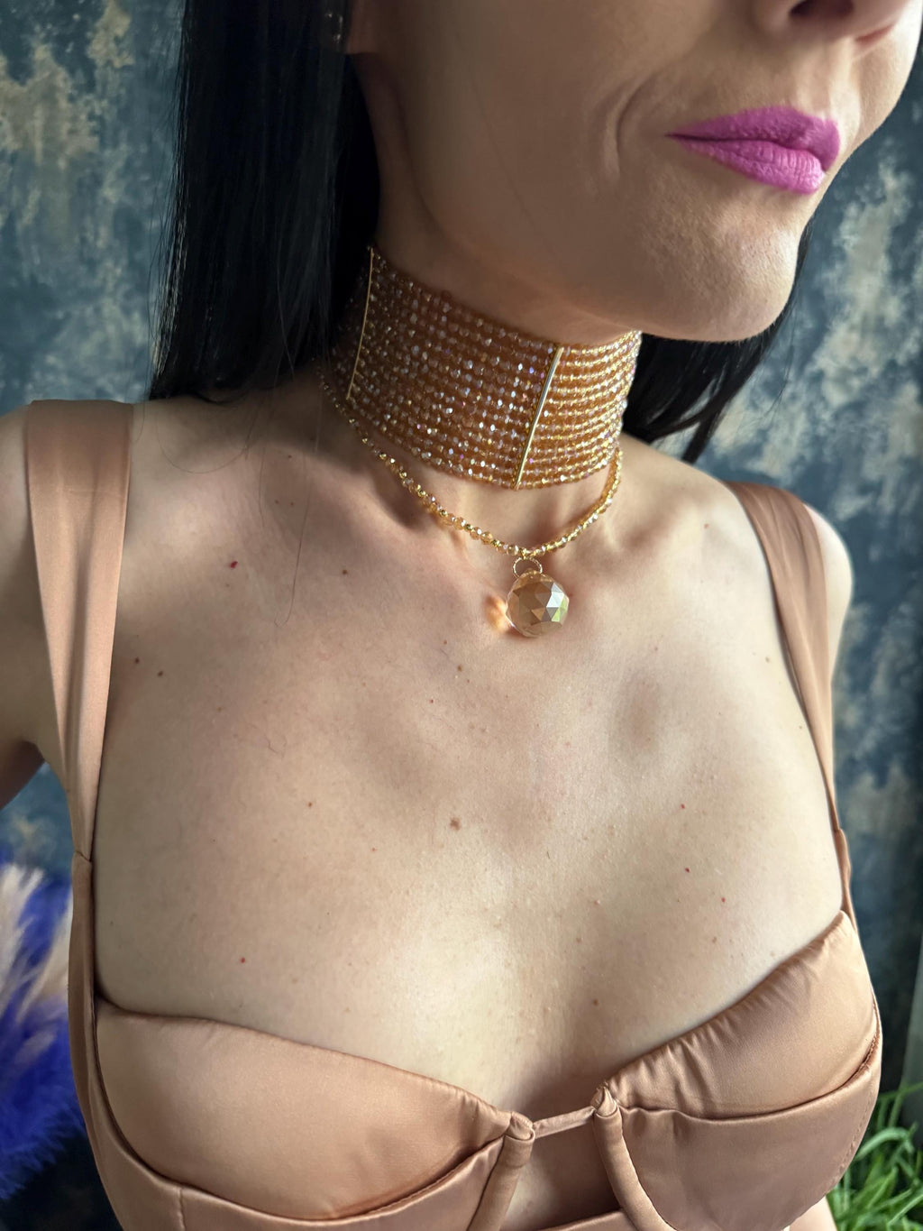 boho festival necklace holiday jewellery prom necklace bridesmaid necklace bridal shower gift hen party jewellery 90s choker revival Y2K necklace cocktail party necklace teardrop pendant necklace versatile necklace handmade beaded necklace going out necklace gift for her summer statement jewellery