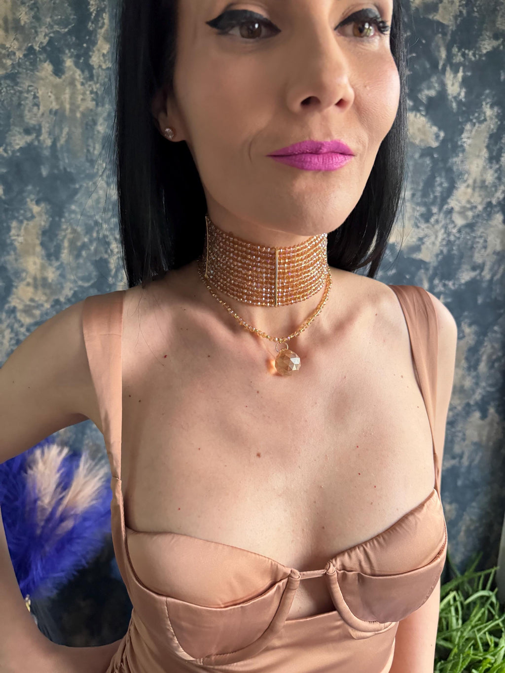 boho festival necklace holiday jewellery prom necklace bridesmaid necklace bridal shower gift hen party jewellery 90s choker revival Y2K necklace cocktail party necklace teardrop pendant necklace versatile necklace handmade beaded necklace going out necklace gift for her