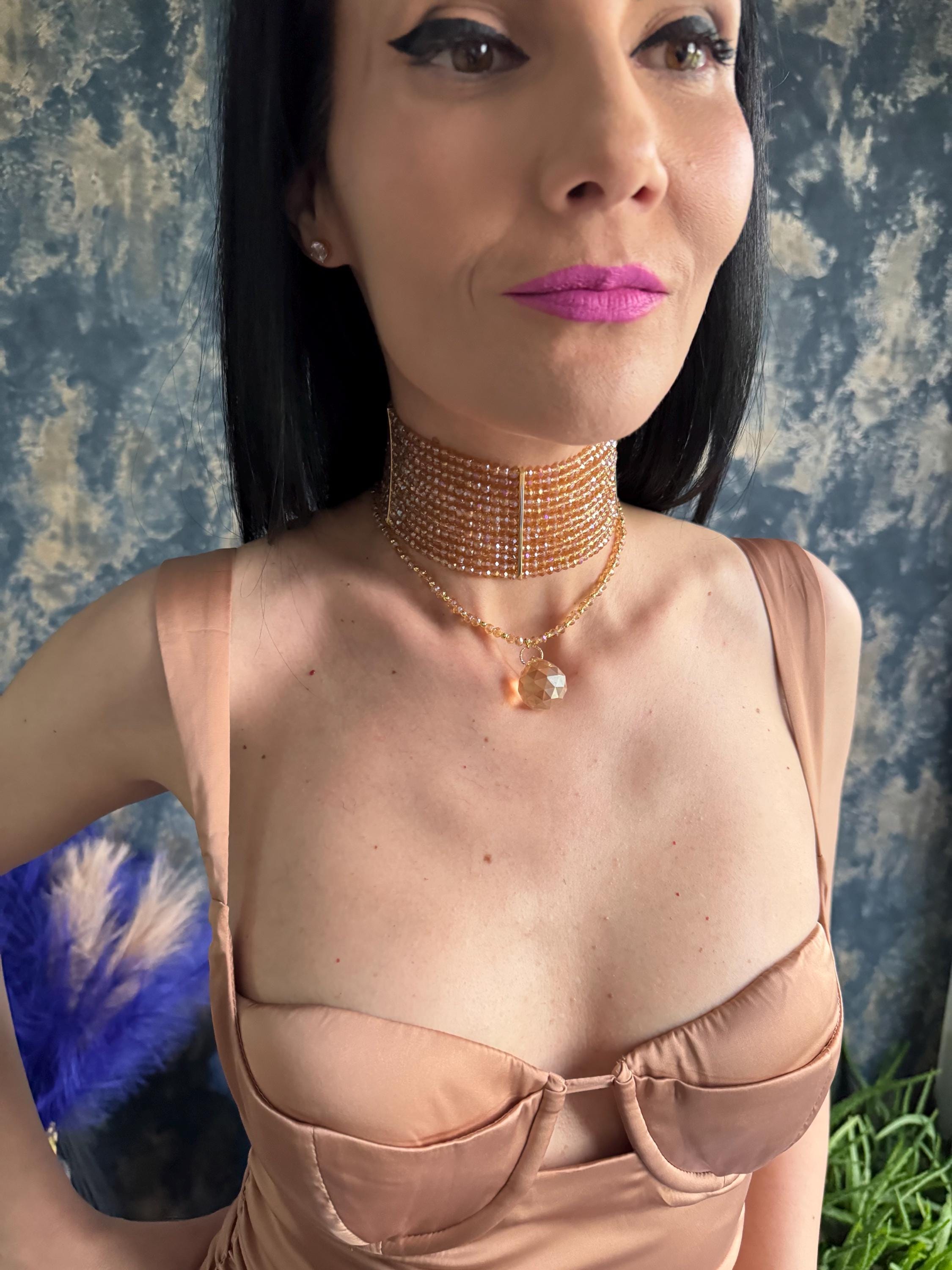 boho festival necklace holiday jewellery prom necklace bridesmaid necklace bridal shower gift hen party jewellery 90s choker revival Y2K necklace cocktail party necklace teardrop pendant necklace versatile necklace handmade beaded necklace going out necklace gift for her