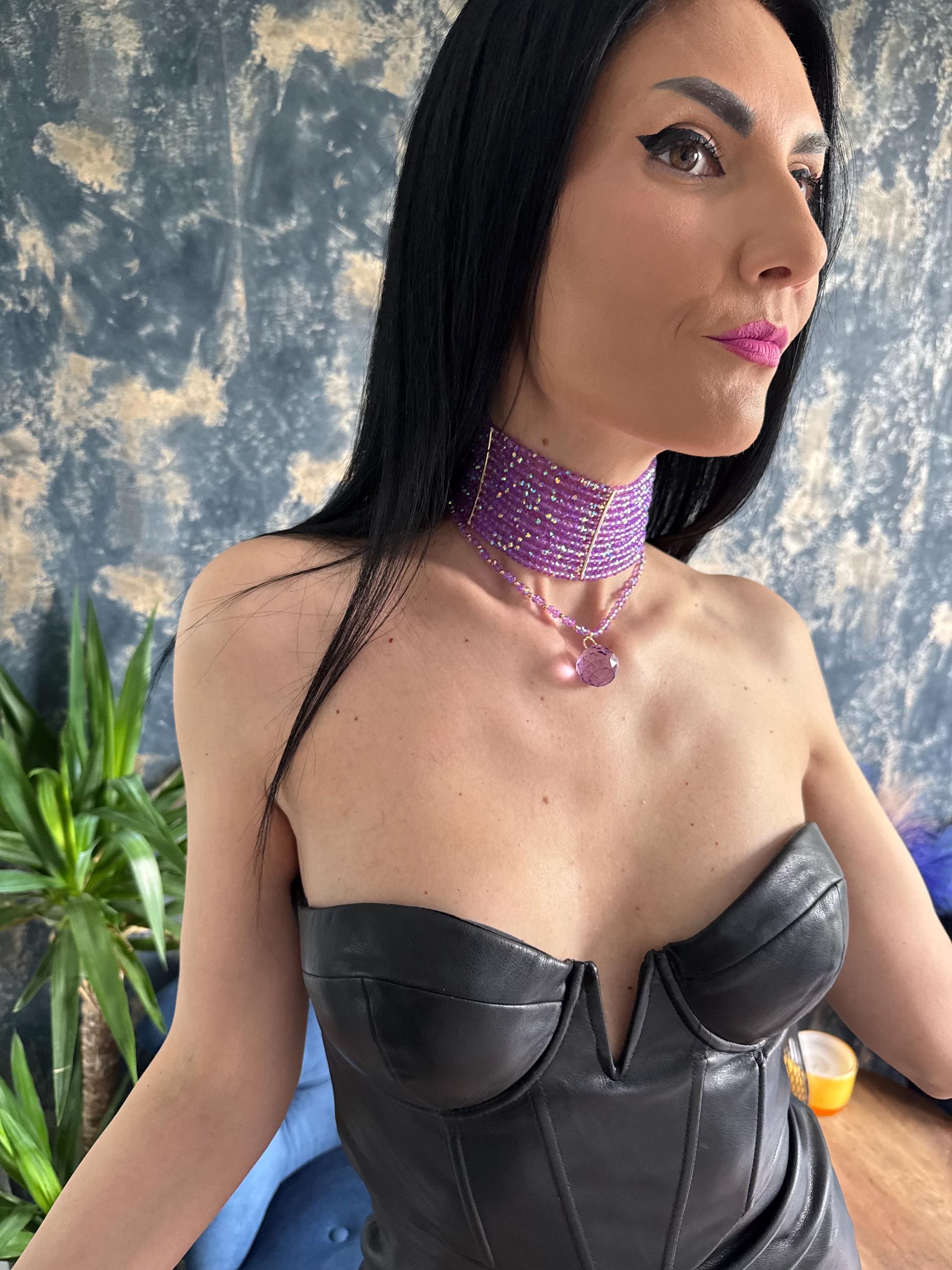 purple choker  purple choker necklace lavender necklace  lilac necklace wide beaded choker multi row choker statement choker necklace crystal choker convertible necklace  3 in 1 necklace prom necklace purple removable pendant necklace drape necklace gold plated choker  platinum choker going out jewelry purple jewelry gift for her