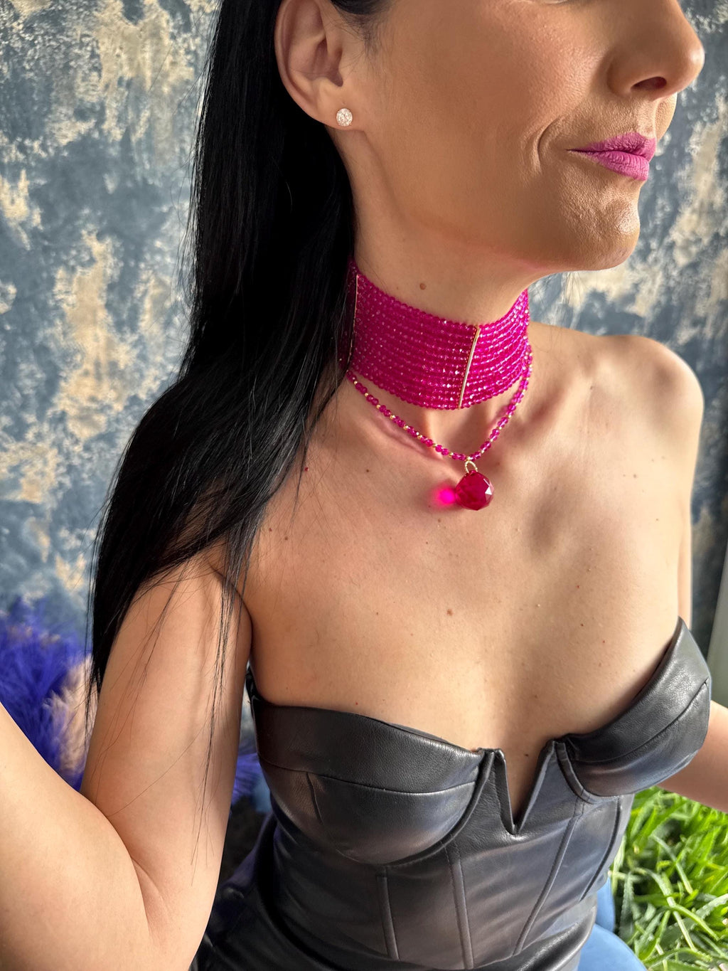 Choker Necklace Hot Pink | Wide Beaded Collar, Detachable Pendant, Convertible Jewellery, Festival Necklace, Gift for Her Hot Pink Choker Necklace | Chunky Beaded Statement Collar, 3-in-1 Convertible Pendant Necklace, Bachelorette Jewelry, Gift for Women Wide Beaded Choker Necklace Hot Pink | Bold Multi Row Statement Collar, Convertible Pendant Jewellery, Party Necklace, Gift for Her