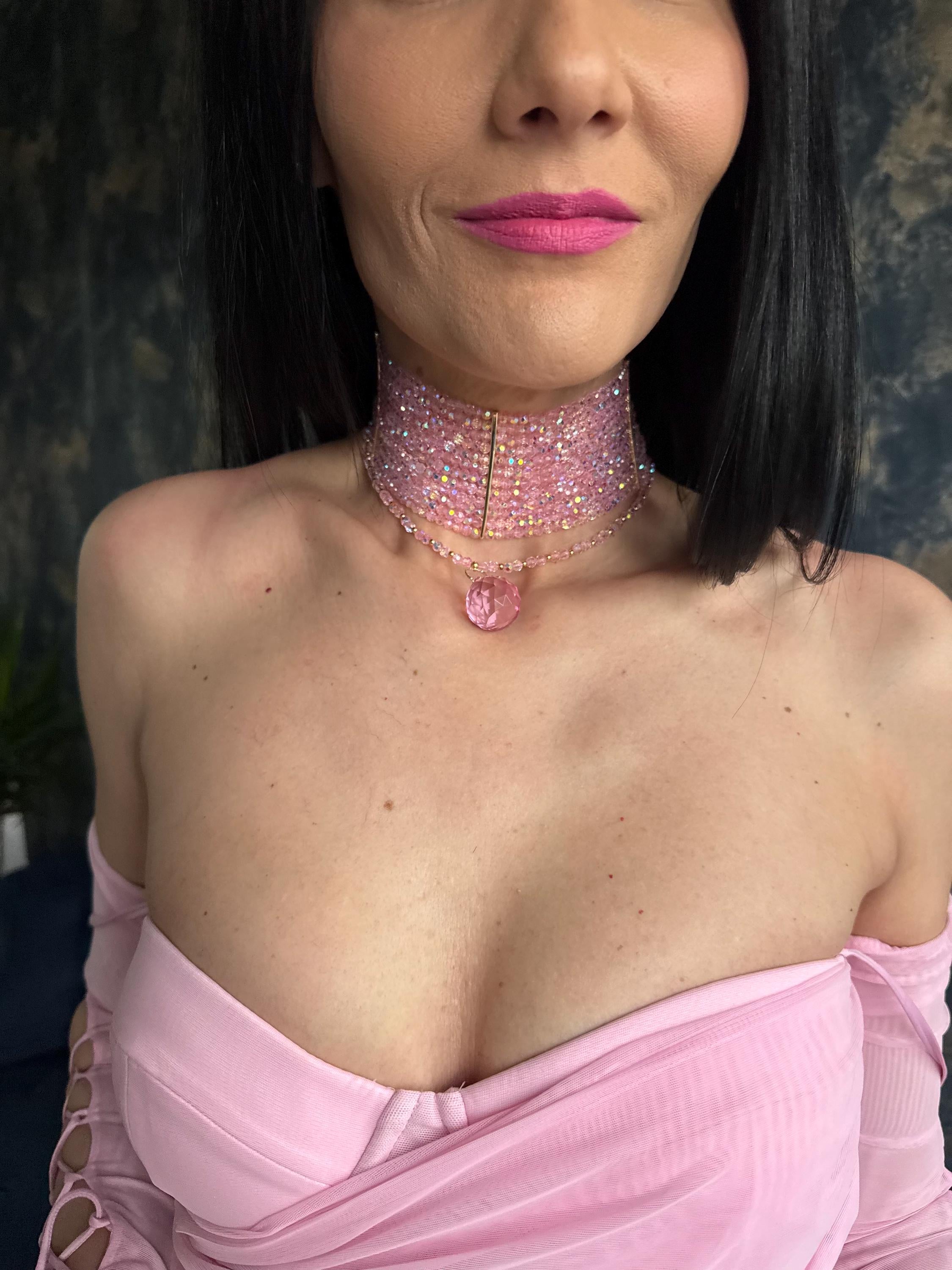 Pink Choker Coquette Jewelry Pink Statement Necklace Wedding Guest Jewelry Glam Necklace Pink Crystal Choker Necklace Layered Pink Jewelry Barbiecore Fashion Accessory Statement Prom Necklace Fairycore Choker Pink Statement Necklace, Removable Drape Choker, Convertible Jewelry Y2K Pink Choker Coquette Aesthetic Necklace Bridal Jewelry