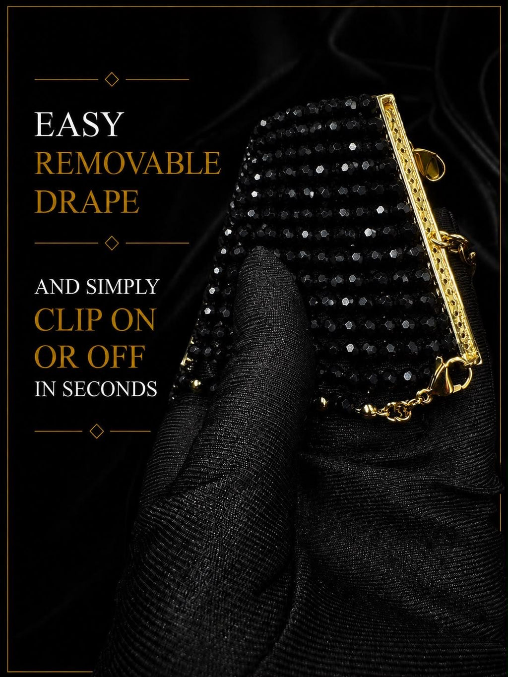 Black Beaded Statement Choker Necklace Teardrop Pendant Gothic Collar Faceted Bead Layered Jewellery Victorian Inspired Black Accessory