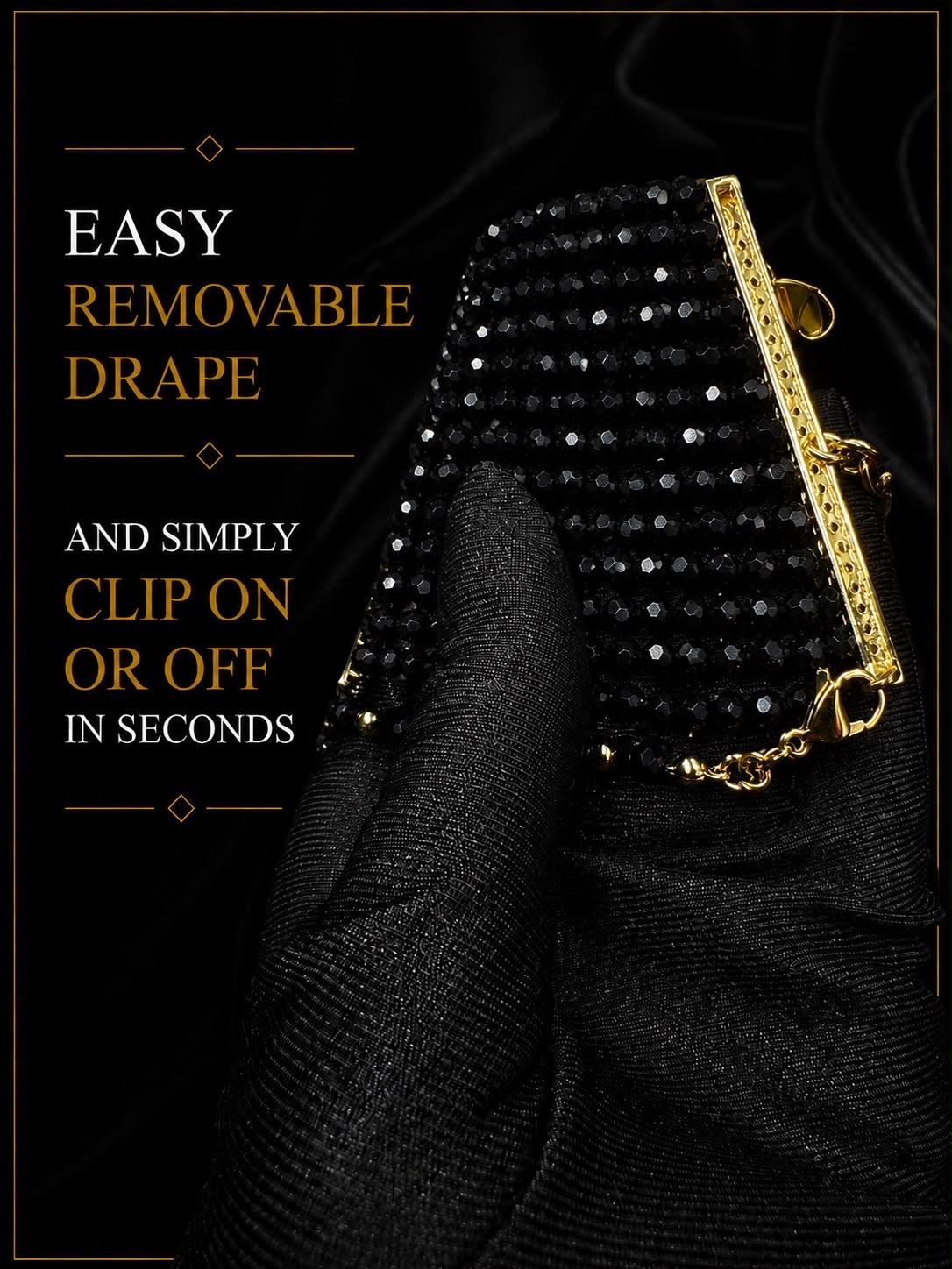 Black Beaded Statement Choker Necklace Teardrop Pendant Gothic Collar Faceted Bead Layered Jewellery Victorian Inspired Black Accessory