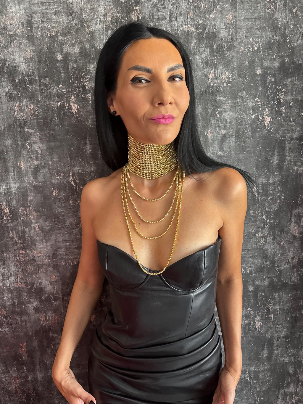 necklace statement choker wide gold choker gold beaded necklace multi strand necklace layered gold necklace chunky gold necklace dramatic necklace evening necklace party necklace cocktail necklace going out jewellery special occasion necklace glamorous necklace bold gold jewellery handmade gold necklace adjustable choker custom size necklace gift for her
