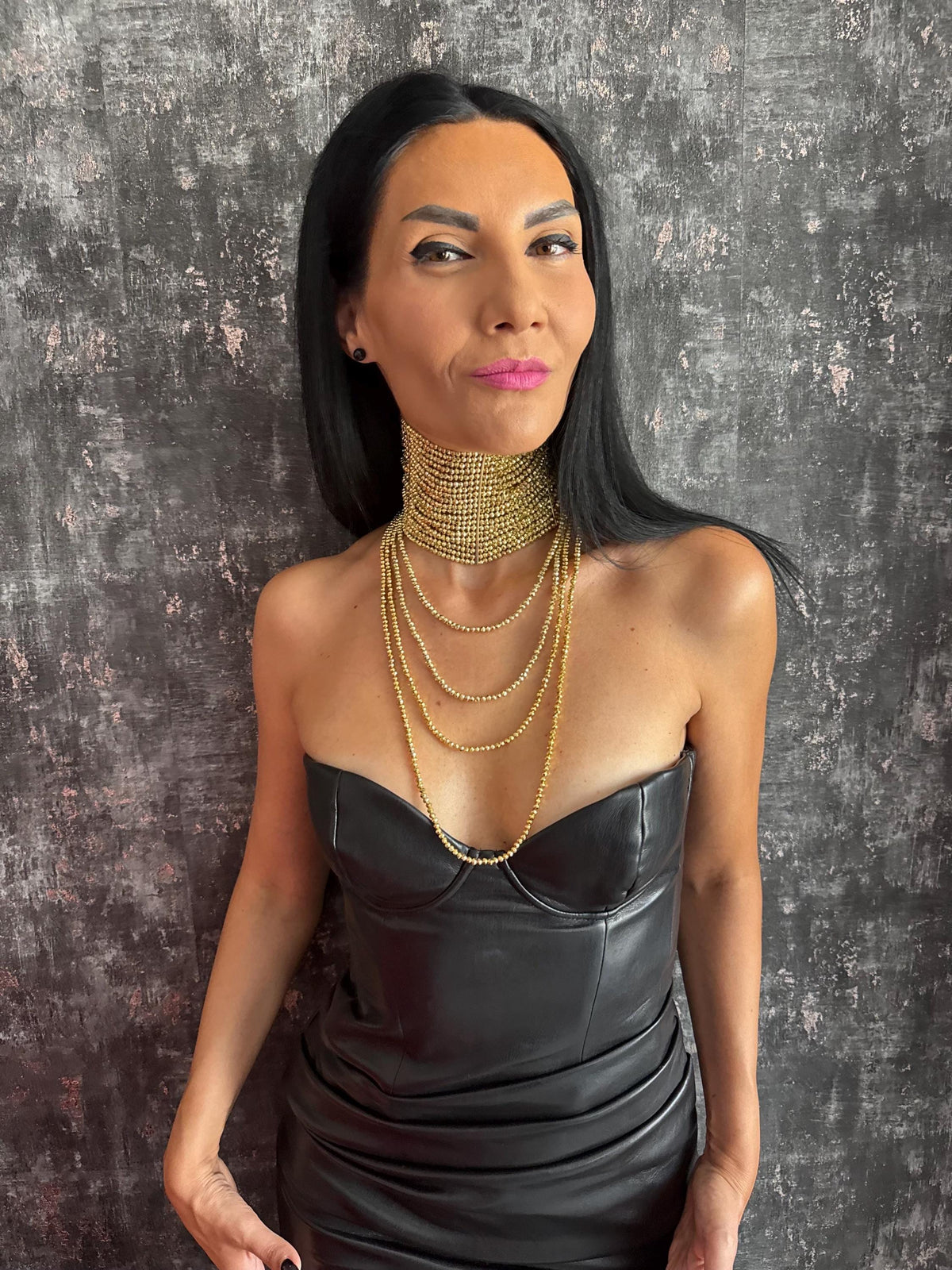 necklace statement choker wide gold choker gold beaded necklace multi strand necklace layered gold necklace chunky gold necklace dramatic necklace evening necklace party necklace cocktail necklace going out jewellery special occasion necklace glamorous necklace bold gold jewellery handmade gold necklace adjustable choker custom size necklace gift for her