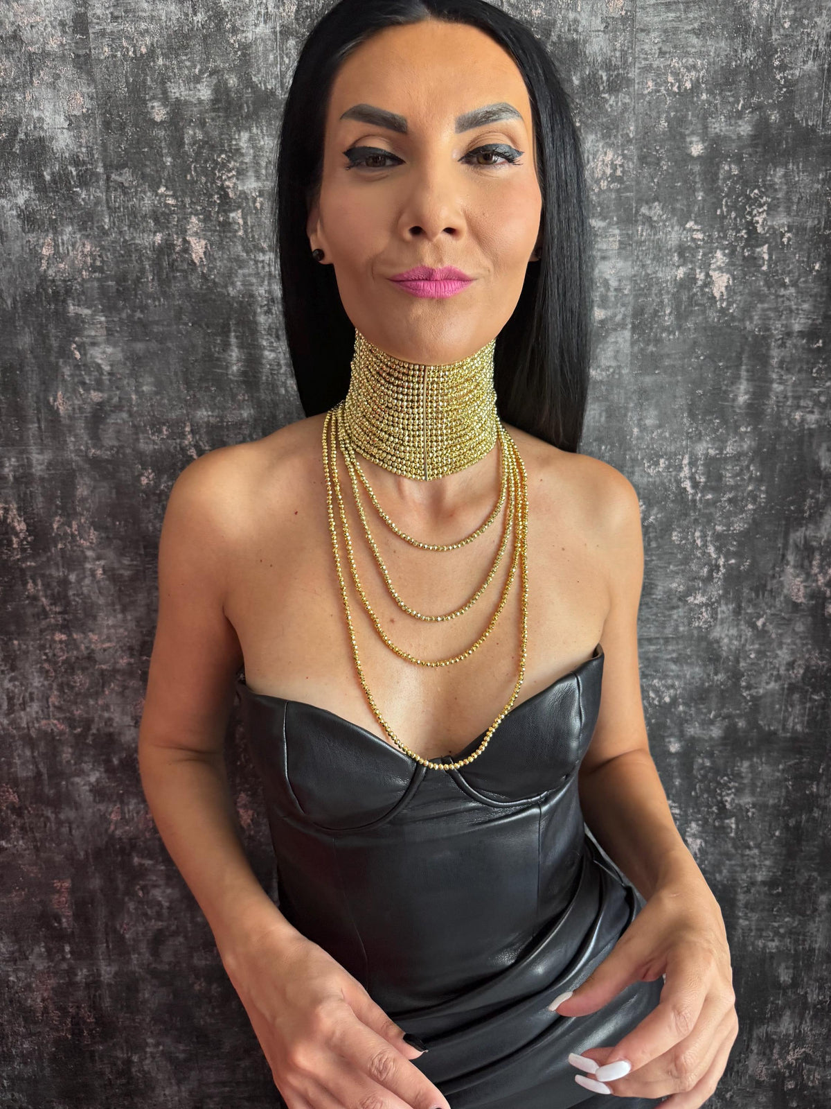 beaded necklace multi strand necklace layered gold necklace chunky gold necklace dramatic necklace evening necklace party necklace cocktail necklace going out jewellery special occasion necklace glamorous necklace bold gold jewellery handmade gold necklace adjustable choker custom size necklace gift for her