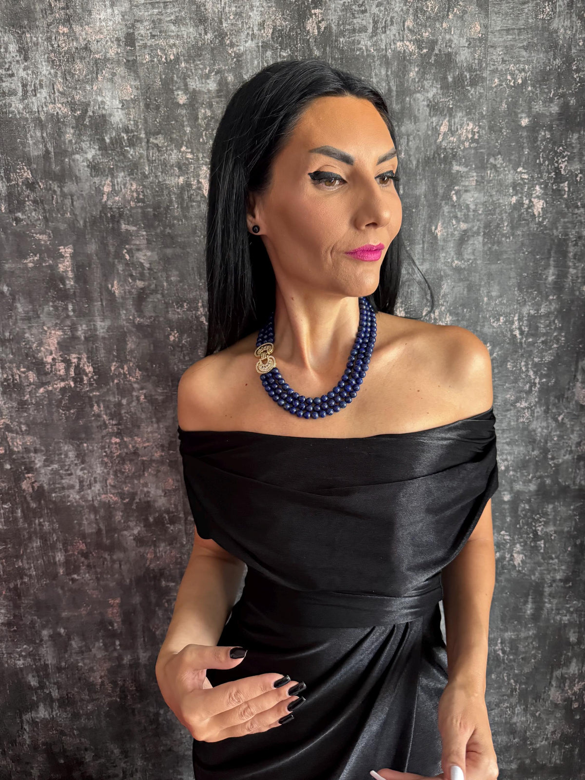 lapis lazuli necklace multi strand necklace multi strand lapis three strand necklace lapis necklace natural lapis lazuli blue gemstone necklace statement necklace gemstone necklace blue bead necklace lapis bead necklace layered  necklace chunky blue necklace elegant blue necklace royal blue necklace natural stone necklace lapis choker necklace statement jewellery