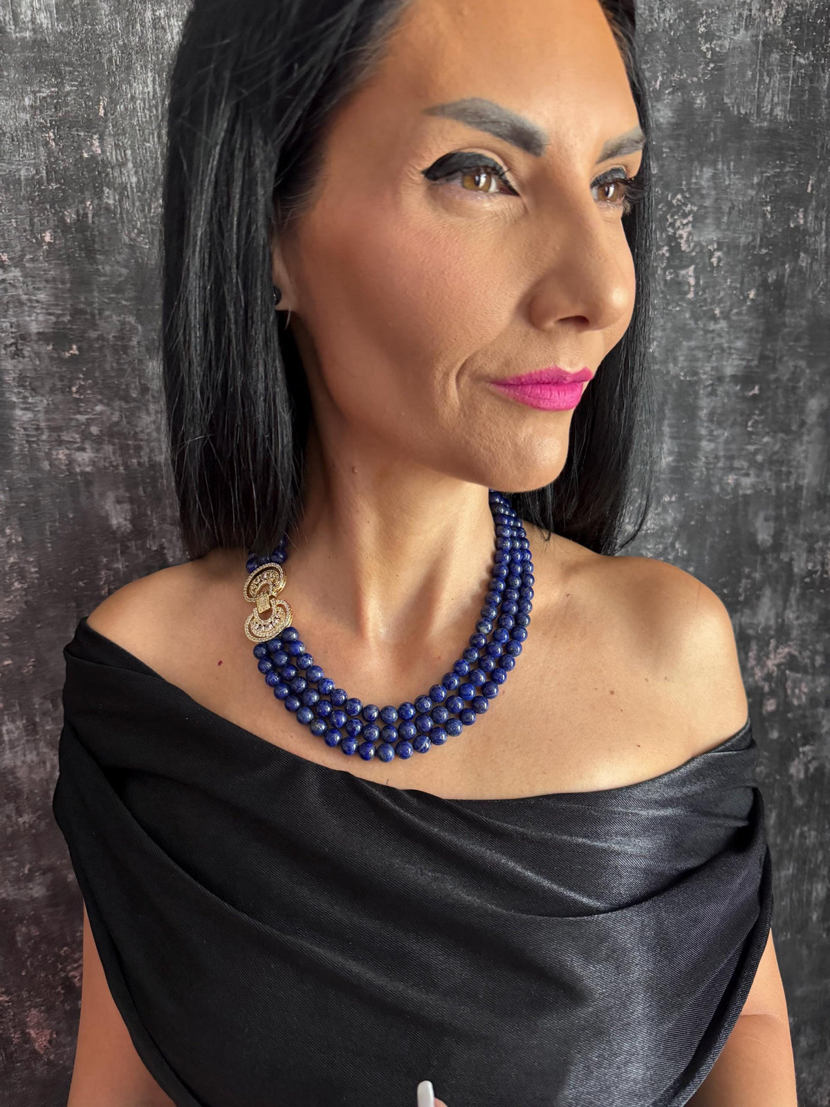 natural lapis lazuli blue gemstone necklace statement necklace gemstone necklace blue bead necklace lapis bead necklace layered  necklace chunky blue necklace elegant blue necklace royal blue necklace natural stone necklace lapis choker necklace statement jewellery luxury gemstone necklace