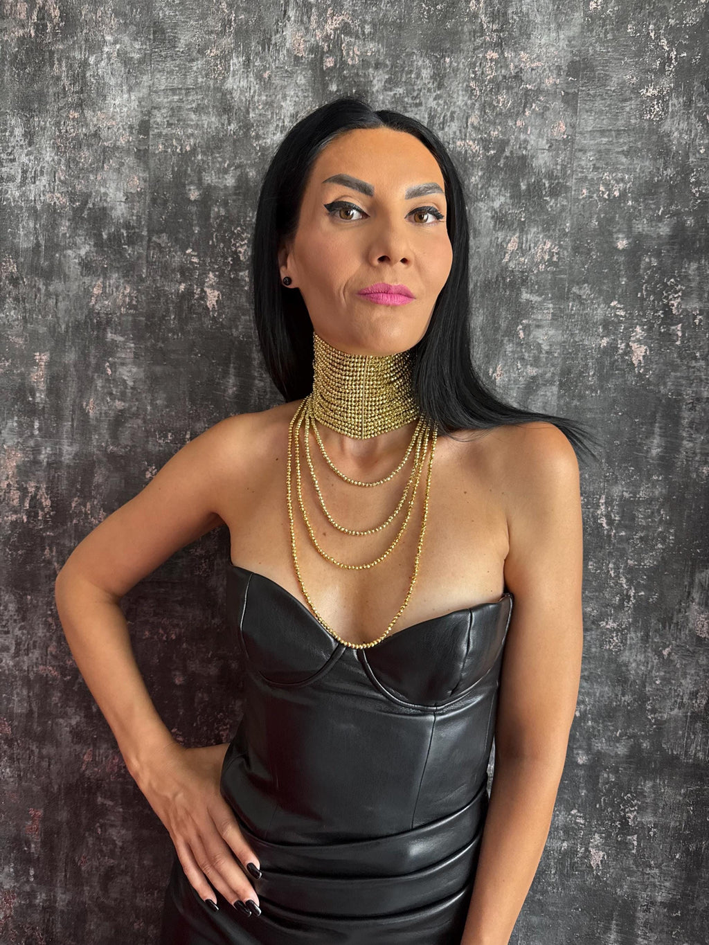 necklace layered gold necklace chunky gold necklace dramatic necklace evening necklace party necklace cocktail necklace going out jewellery special occasion necklace glamorous necklace bold gold jewellery handmade gold necklace adjustable choker custom size necklace gift for her