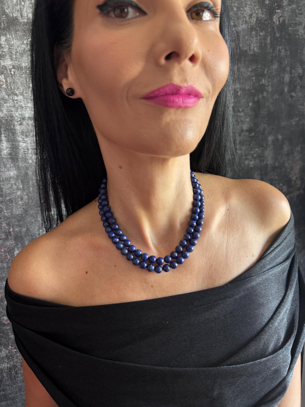 bead necklace  natural lapis necklace  lapis lazuli choker  blue gemstone necklace  gemstone necklace women  8mm lapis necklace  navy blue necklace  blue beaded necklace  gold lapis necklace  elegant blue necklace  natural stone necklace  statement necklace  classic bead necklace  cocktail necklace  wedding guest jewelry  gift for her  December birthstone necklace