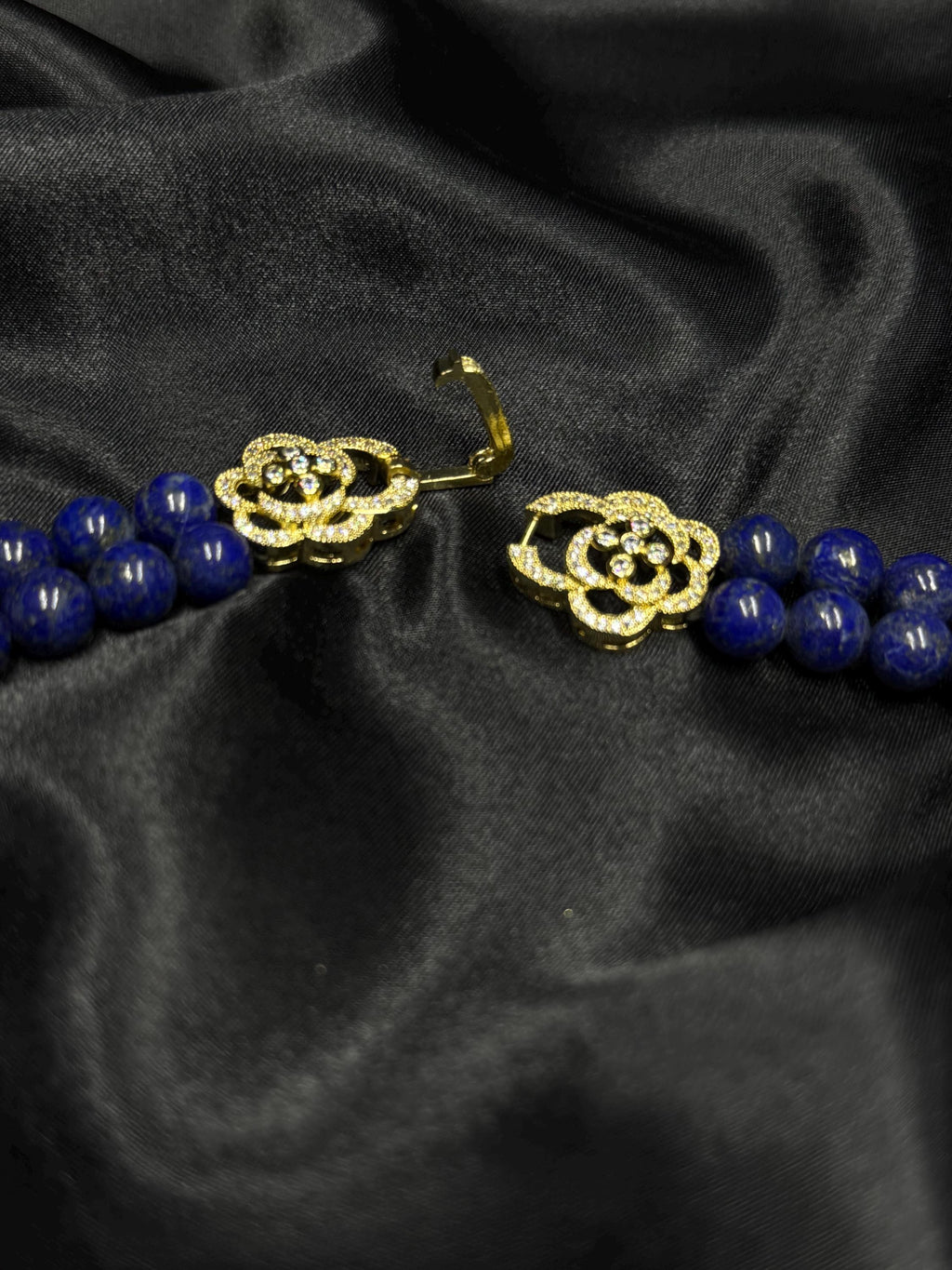 Lapis Lazuli Necklace Double Strand Statement Necklace Blue Natural Gemstone Beaded Jewellery Anniversary Gift for Her Lapis Jewelry