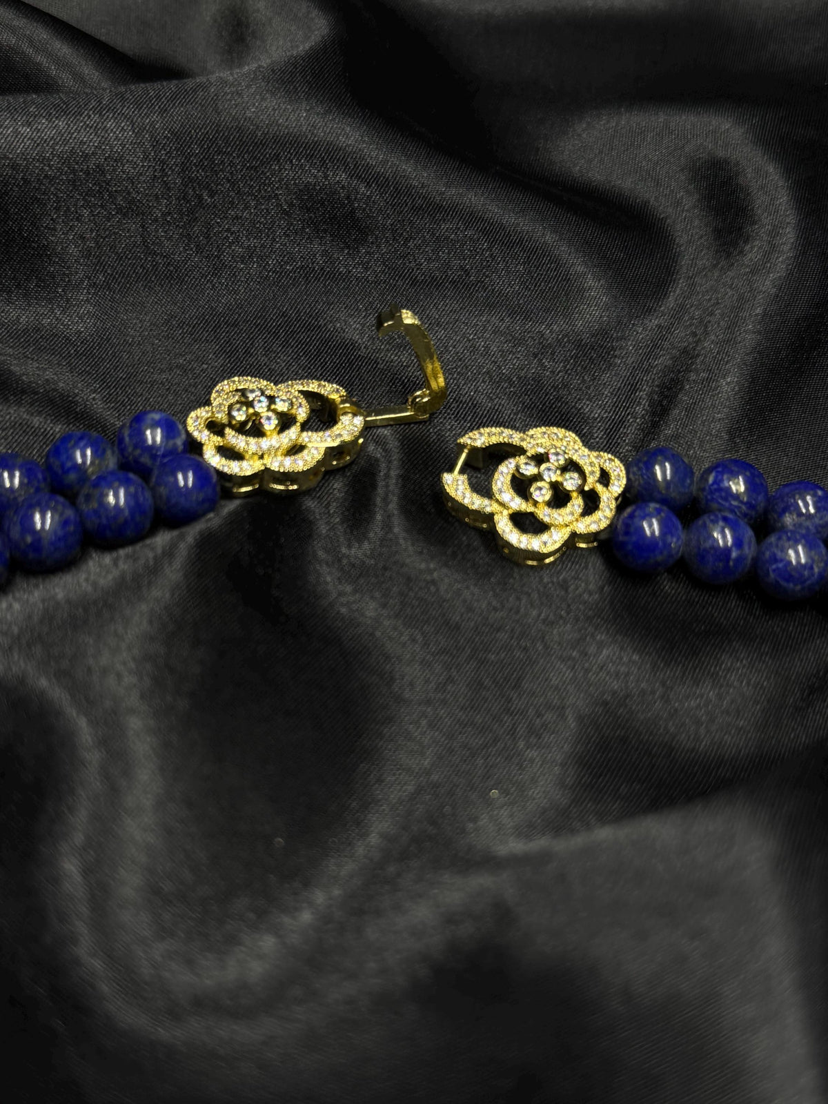 Lapis Lazuli Necklace Double Strand Statement Necklace Blue Natural Gemstone Beaded Jewellery Anniversary Gift for Her Lapis Jewelry