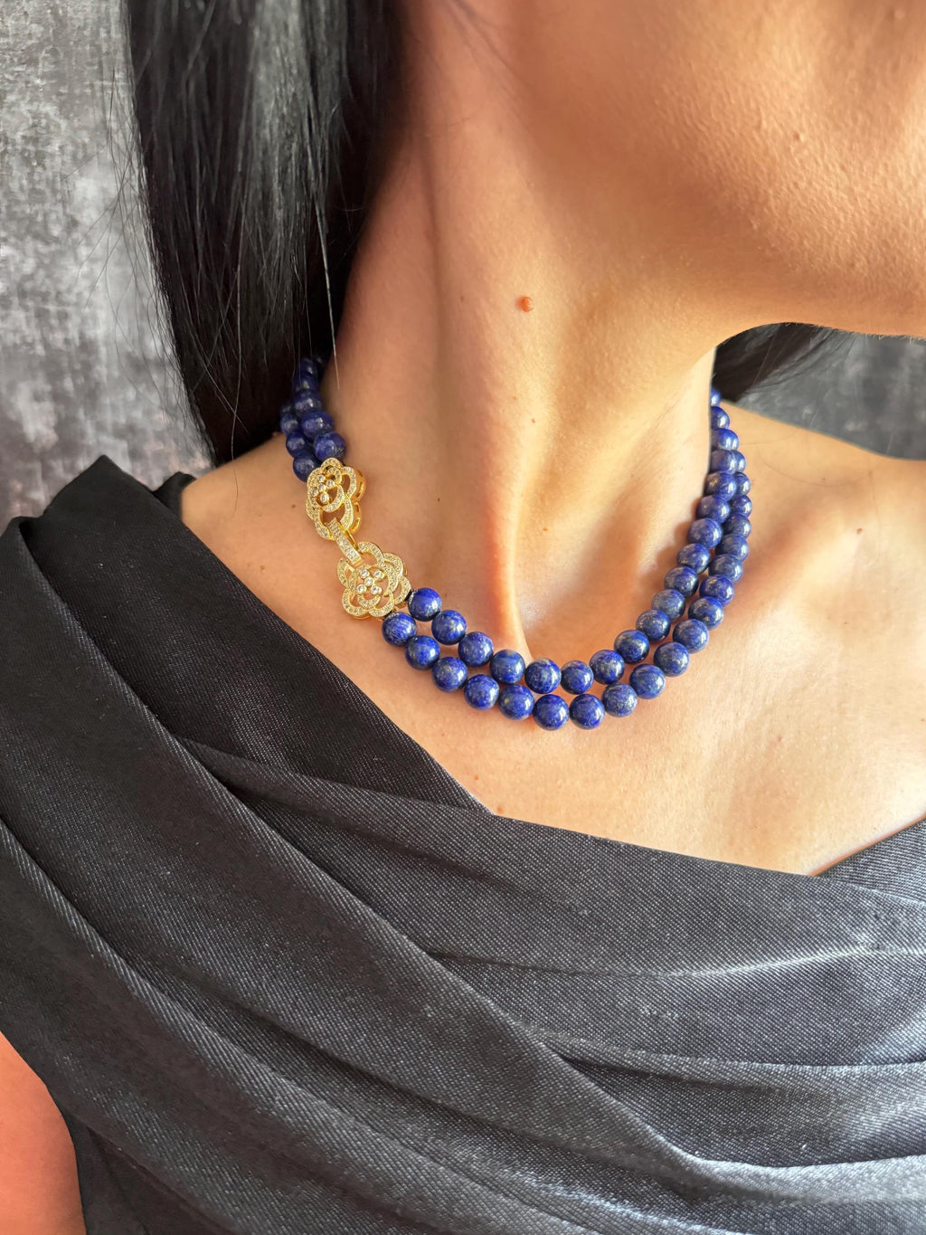 women lapis bead necklace  natural lapis necklace  lapis lazuli choker  blue gemstone necklace  gemstone necklace women  8mm lapis necklace  navy blue necklace  blue beaded necklace  gold lapis necklace  elegant blue necklace  natural stone necklace  statement necklace  classic bead necklace  cocktail necklace  wedding guest jewelry  gift for her  December birthstone necklace