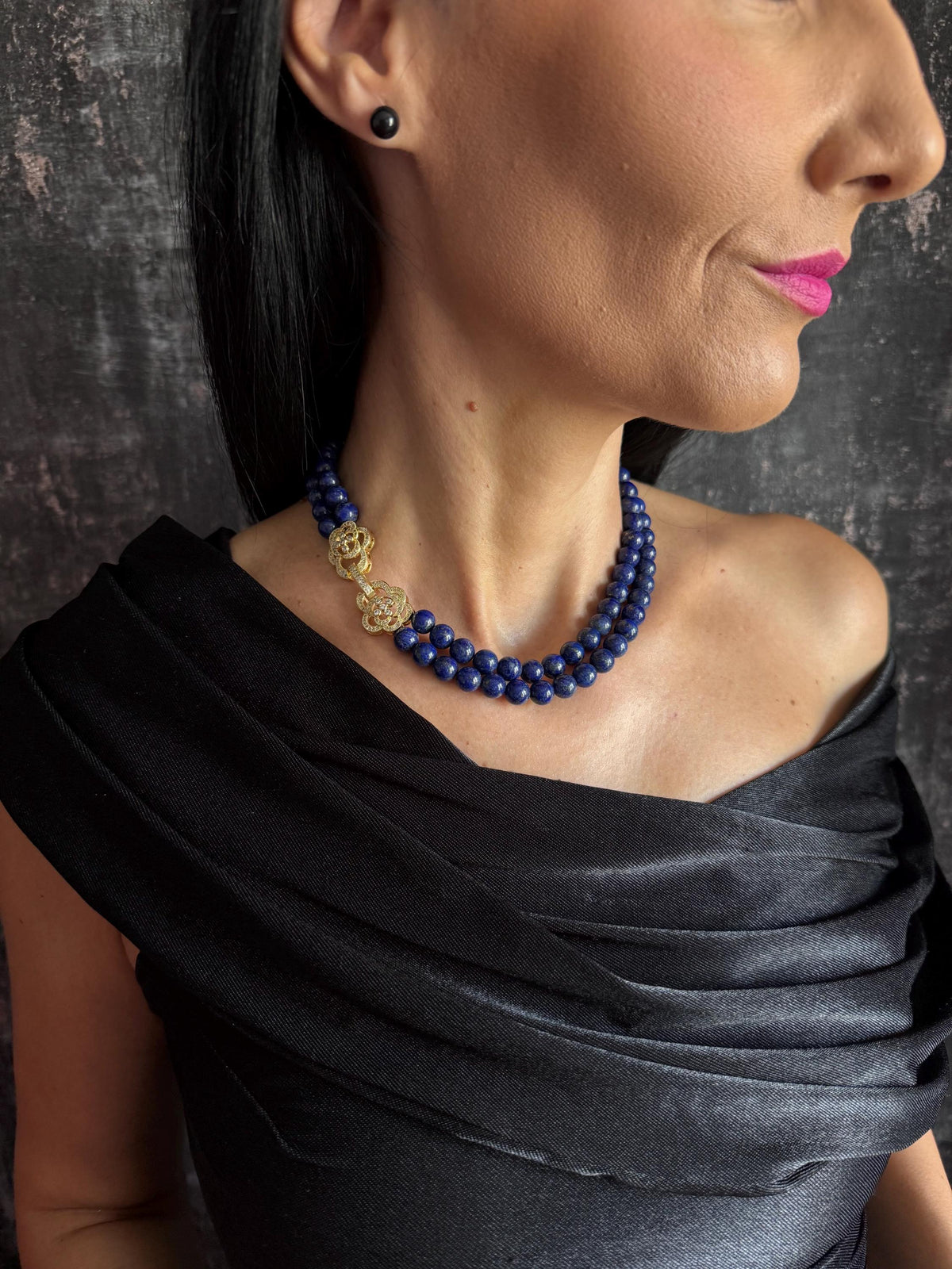 lapis bead necklace  natural lapis necklace  lapis lazuli choker  blue gemstone necklace  gemstone necklace women  8mm lapis necklace  navy blue necklace  blue beaded necklace  gold lapis necklace  elegant blue necklace  natural stone necklace  statement necklace  classic bead necklace  cocktail necklace  wedding guest jewelry  gift for her  December birthstone necklace