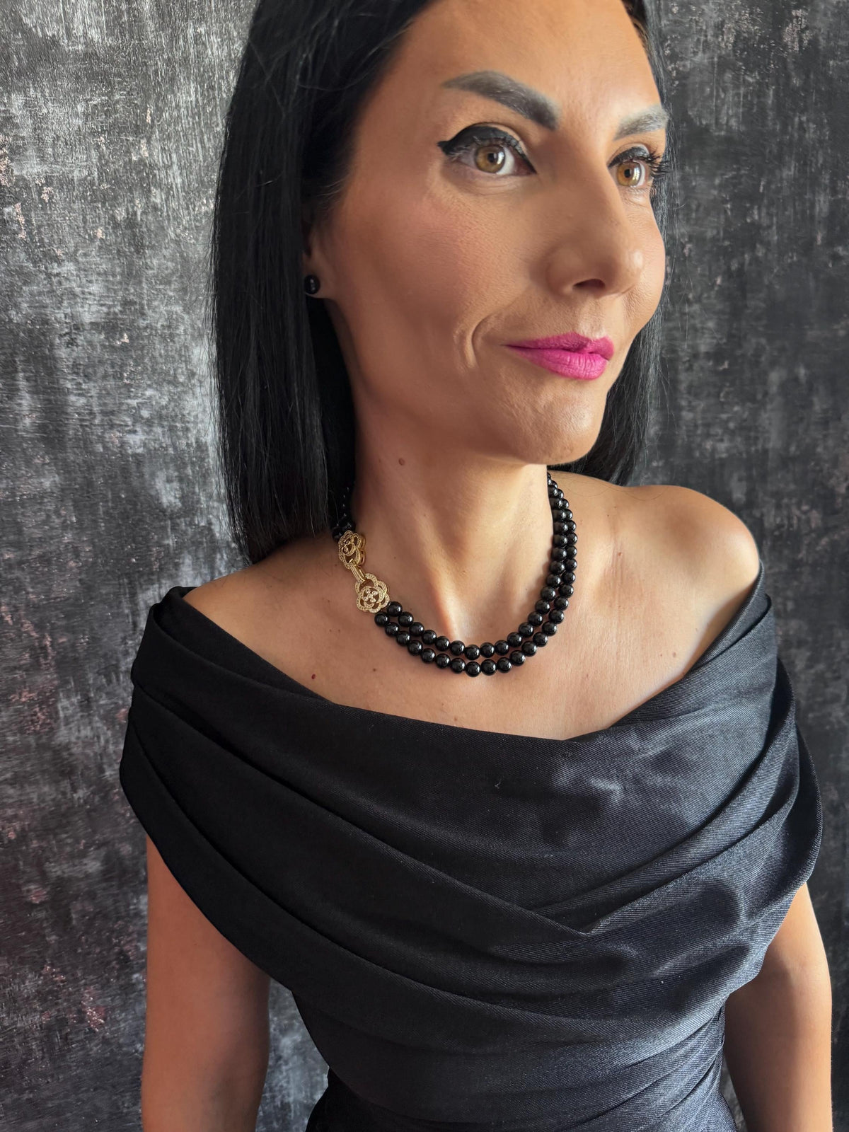 black onyx necklace black bead necklace black beaded necklace onyx bead necklace natural onyx necklace gemstone necklace black gemstone necklace onyx choker necklace black choker necklace 8mm onyx necklace statement necklace elegant black necklace gold clasp necklace evening jewellery cocktail necklace little black dress jewellery birthday gift for her anniversary gift classic black jewellery sophisticated necklace
