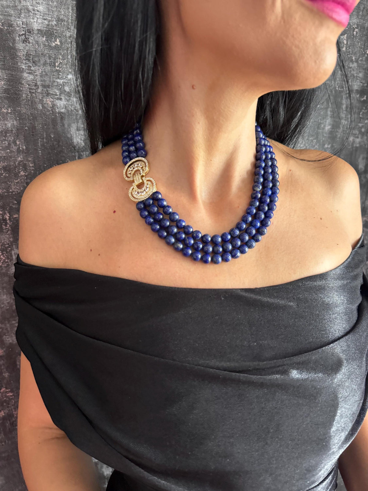 lapis lazuli necklace multi strand necklace multi strand lapis three strand necklace lapis necklace natural lapis lazuli blue gemstone necklace statement necklace gemstone necklace blue bead necklace lapis bead necklace layered  necklace chunky blue necklace elegant blue necklace royal blue necklace natural stone necklace lapis choker necklace statement jewellery luxury gemstone necklace