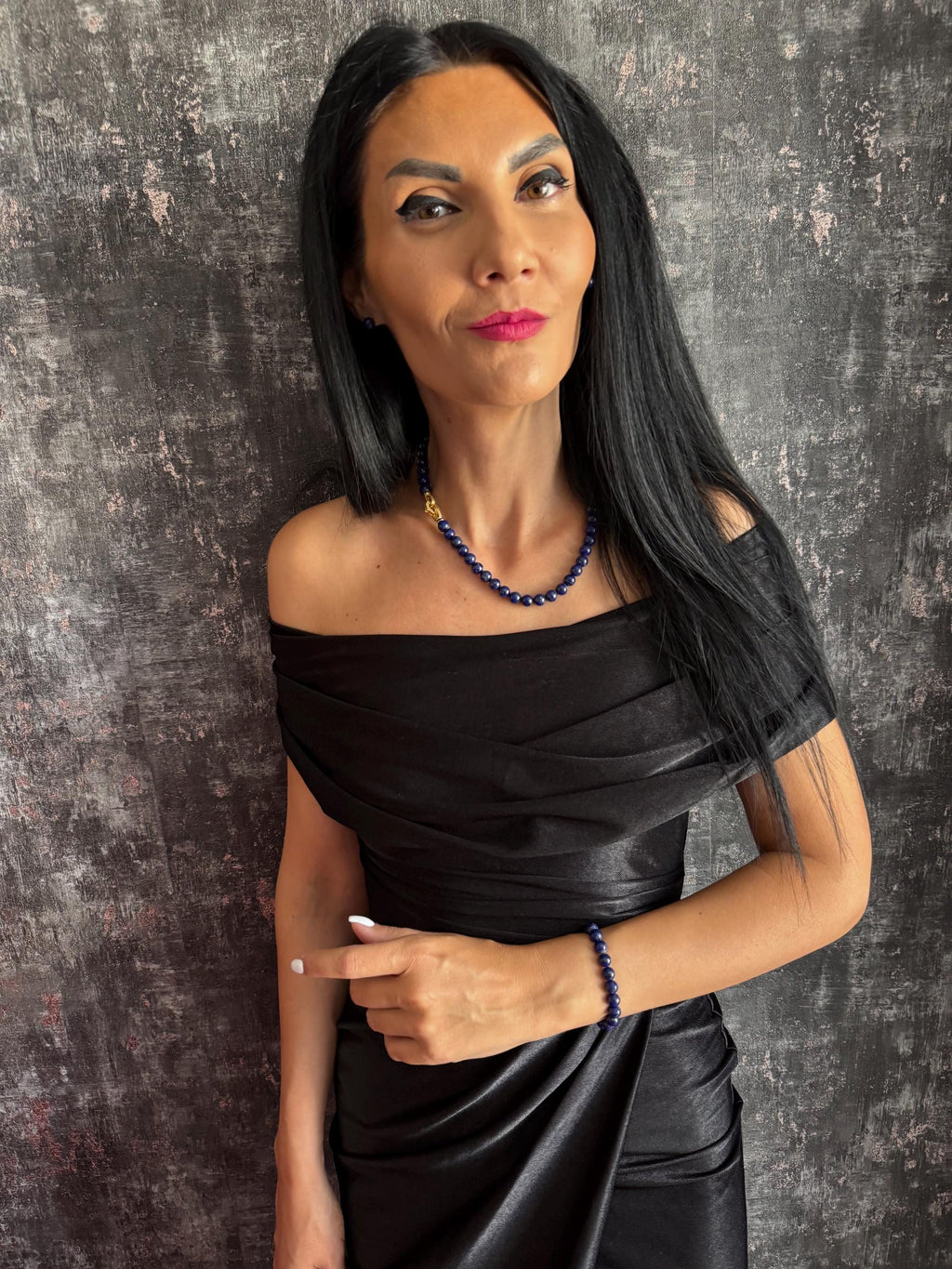 Lapis Lazuli Necklace Natural Lapis Necklace Lapis Lazuli Choker Blue Gemstone Necklace Lapis Necklace for Women Natural Gemstone Necklace Lapis Bead Necklace 8mm Bead Necklace Blue Beaded Necklace Royal Blue Necklace Gemstone Choker Statement Necklace September Birthstone September Birthday Gift Gift for Her