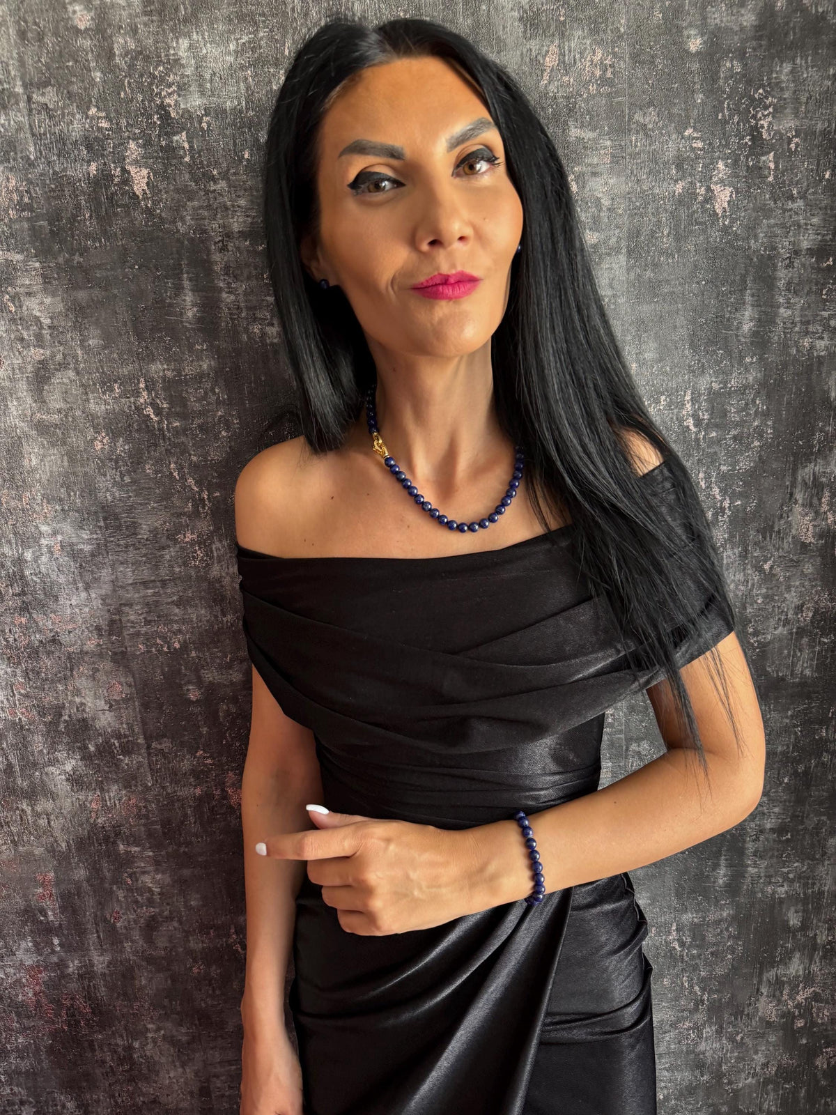 Lapis Lazuli Necklace Natural Lapis Necklace Lapis Lazuli Choker Blue Gemstone Necklace Lapis Necklace for Women Natural Gemstone Necklace Lapis Bead Necklace 8mm Bead Necklace Blue Beaded Necklace Royal Blue Necklace Gemstone Choker Statement Necklace September Birthstone September Birthday Gift Gift for Her