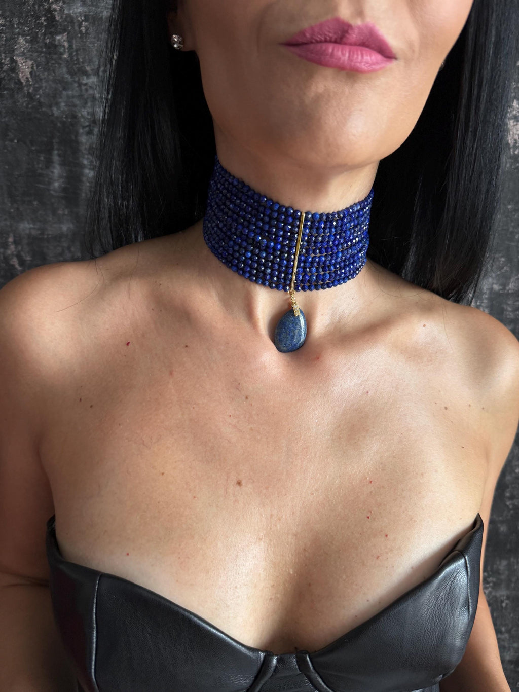 lapis lazuli collar beaded choker multi strand choker faceted statement boho gemstone jewellery wide collar chakra necklace healing crystal choker third eye chakra jewelry lapis lazuli meaning necklace energy stone necklace september birthstone necklace gift for her jewellery statement gift necklace boho birthday gift blue gemstone gift for women natural lapis lazuli pendant lapis lazuli beaded necklace gold custom lapis lazuli choker necklace