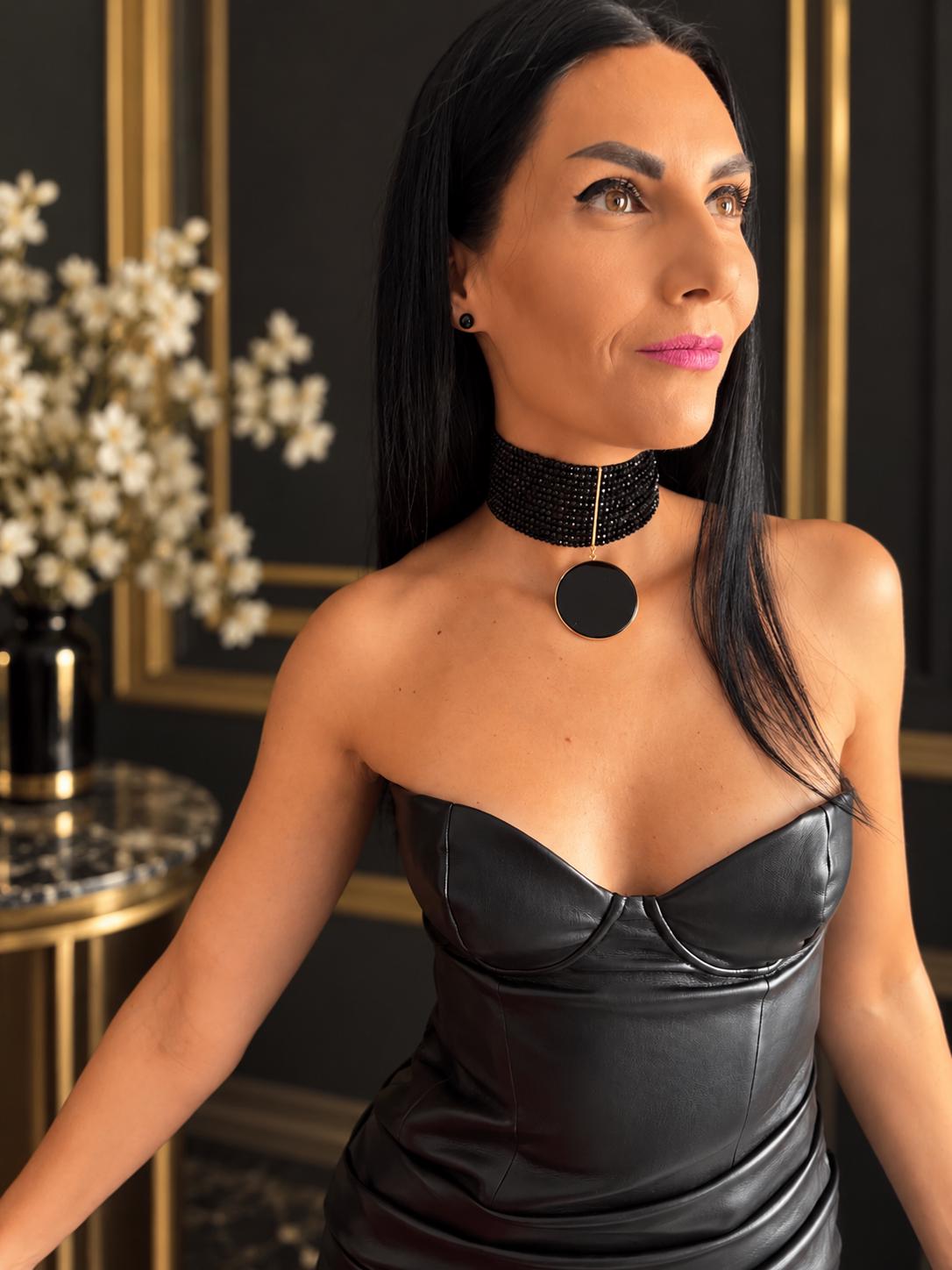 wide black choker obsidian pendant necklace gothic collar necklace statement choker black choker faceted onyx necklace dark academia jewelry wide gemstone choker black tie jewellery little black dress necklace wedding guest neklace cocktail party jewelry gala necklace grounding crystal necklace protection stone jewelry natural obsidian natural onyx beads gift for her anniversary gift Christmas gift for her handmade gift custom size choker short choker