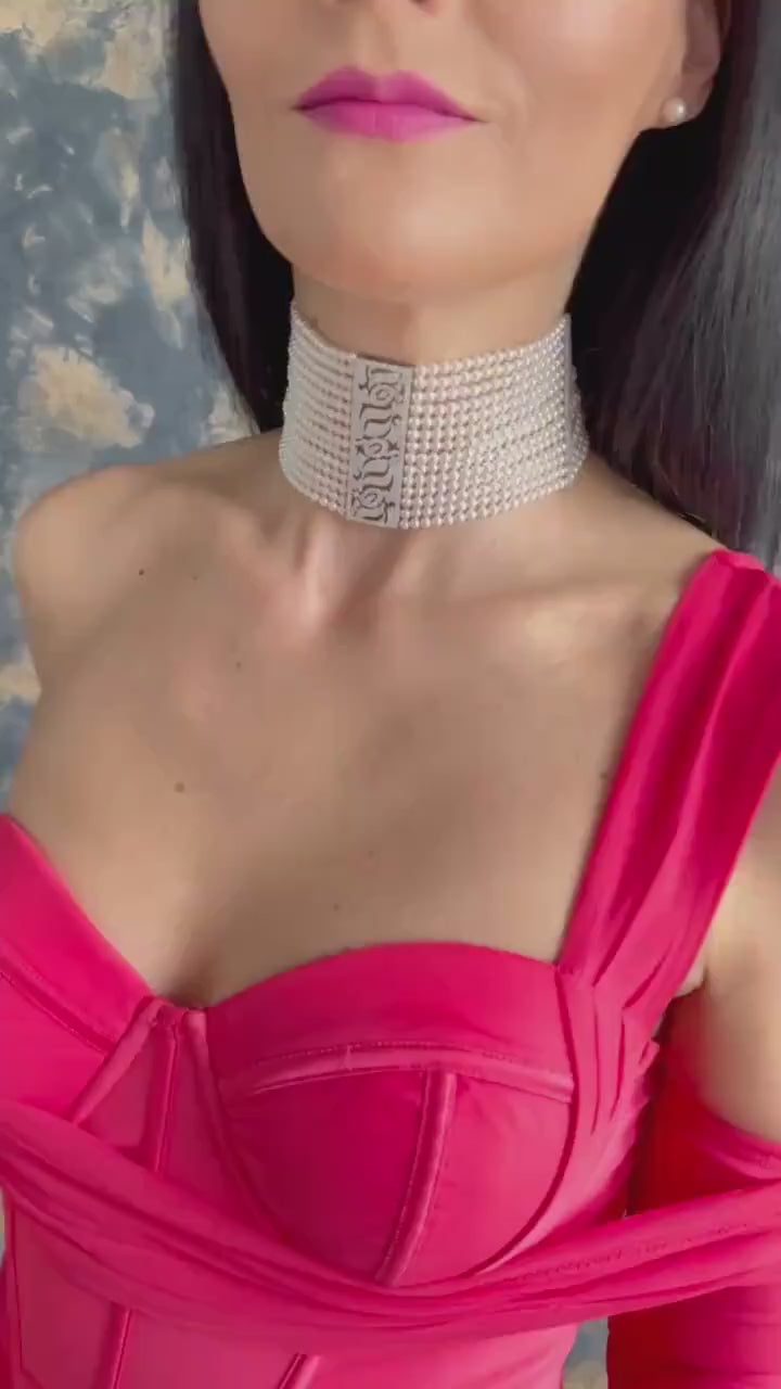 Pearl Choker Necklace Luxury Statement Wedding Elegant Gold Jewelry Evening Formal Event Accessory High Quality Bridal Gift Women Adjustable