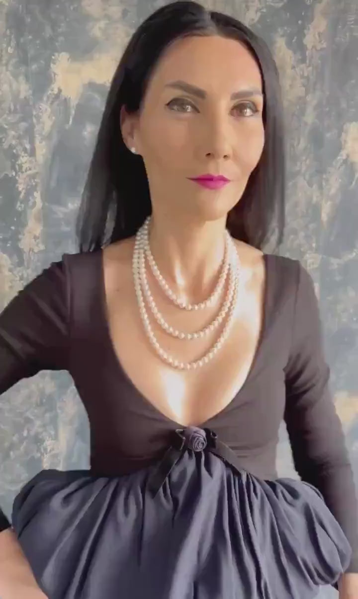 Layered Pearl Necklace Earring Set Classic Cascade Vintage Style Jewelry Accessory Elegant Event Formal Wear Gold Multi Layer 1920 Party